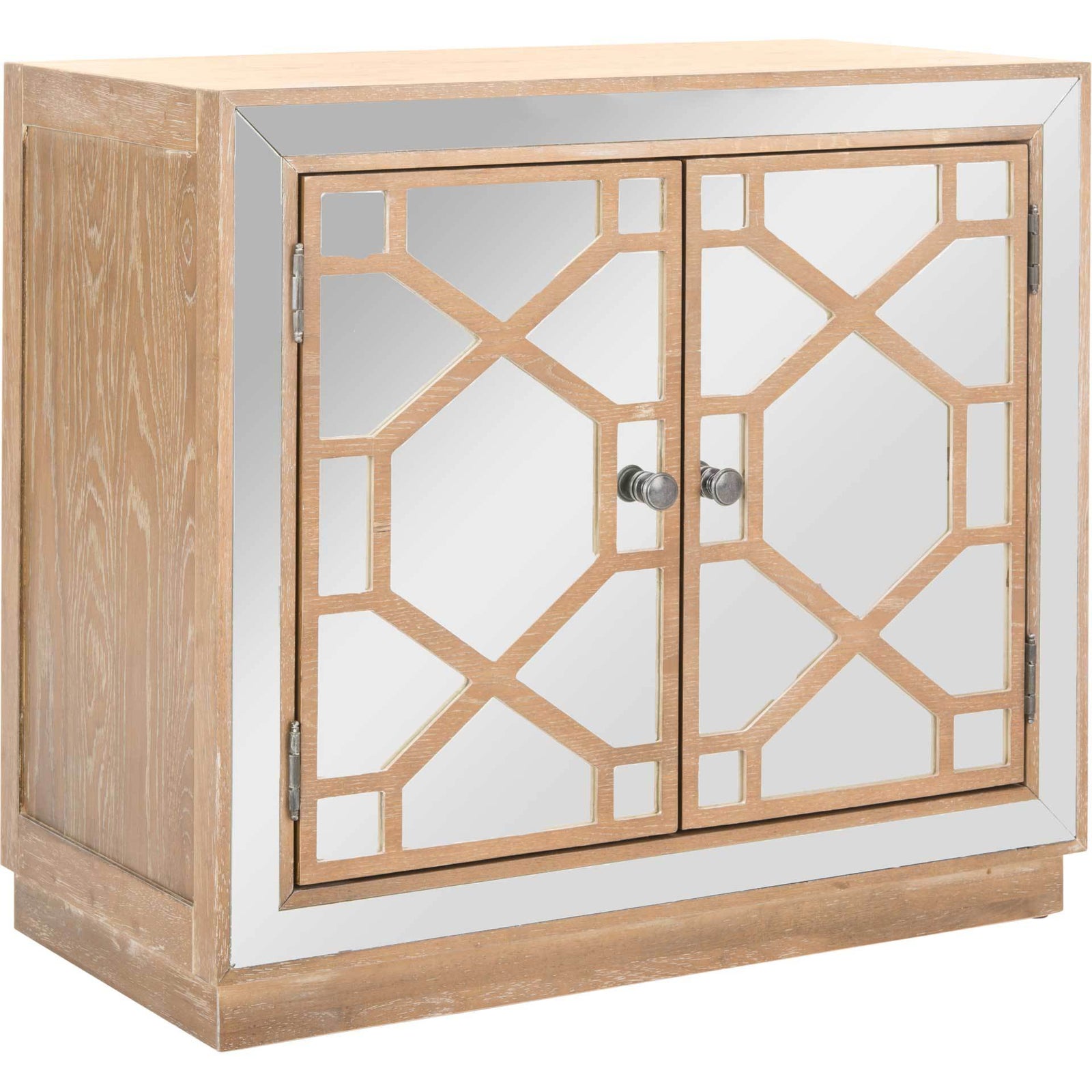 Julio 2 Door Chest Oak/Dark Bronze/Mirror