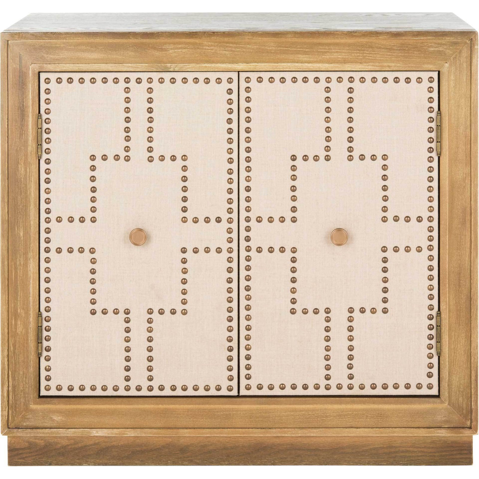 Azaria 2 Door Chest Oak/Copper/Mirror