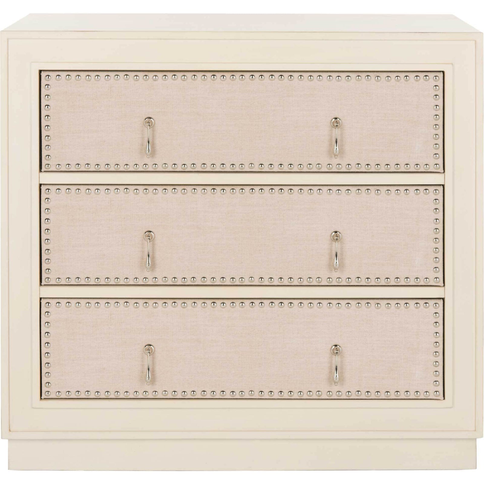 Lawson 3 Drawer Chest Antique Beige/Nickel
