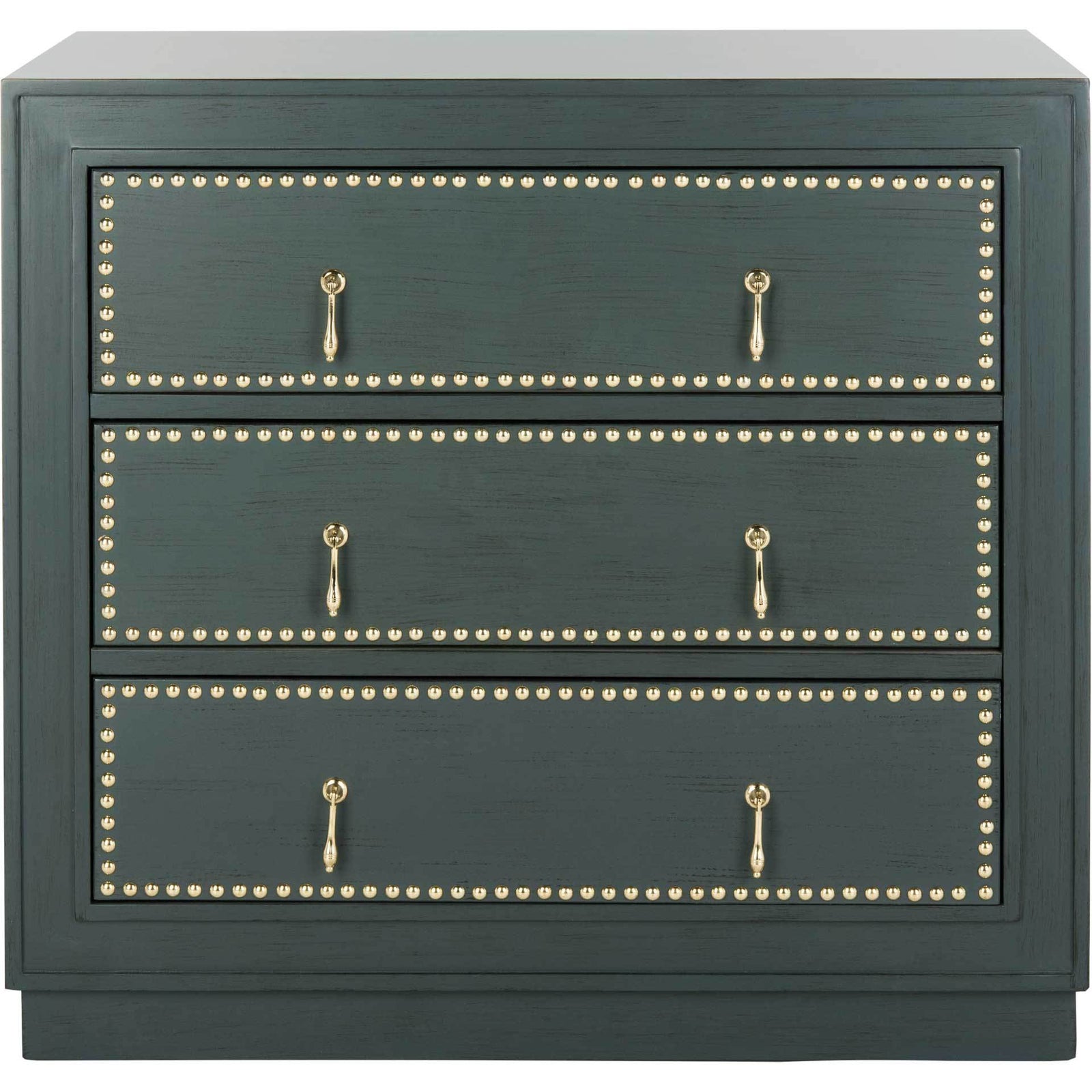 Lawson 3 Drawer Chest Steel Teal/Gold