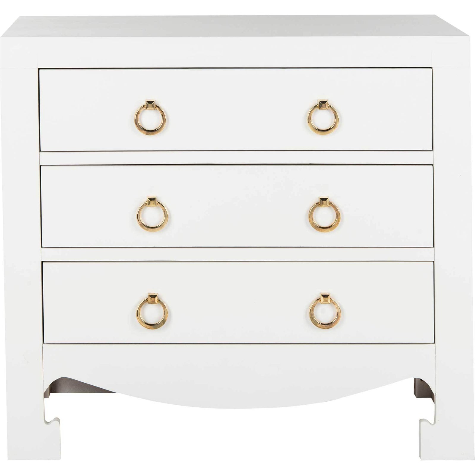 Dillon 3 Drawer Chest White/Gold