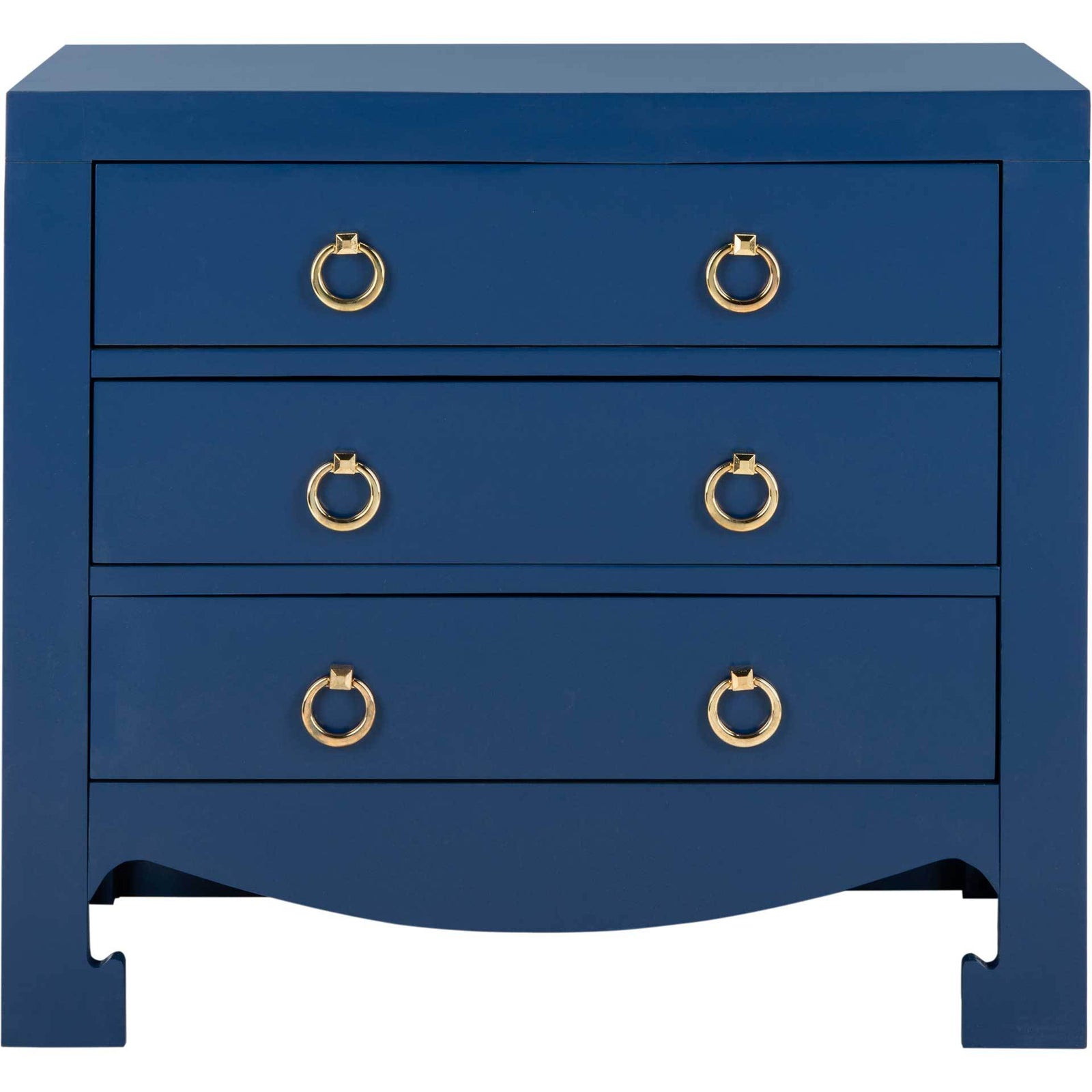 Dillon 3 Drawer Chest Lapis Blue/Gold