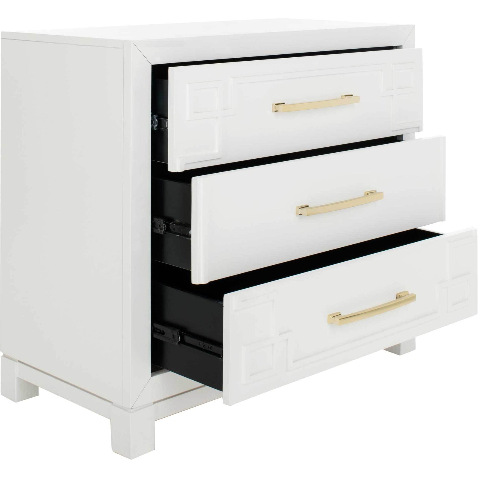 Randy 3 Drawer Chest White/Gold