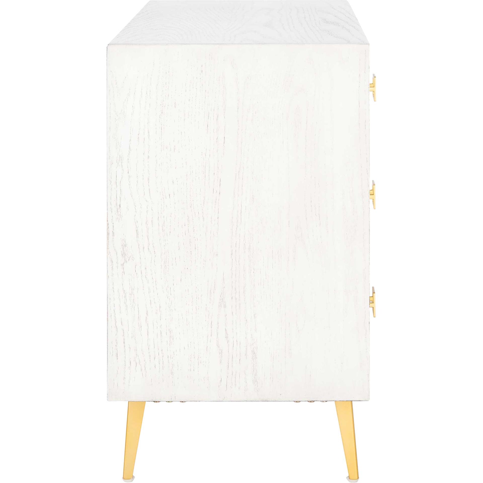 Kaiya 3 Drawer Chest White Wash/Gold