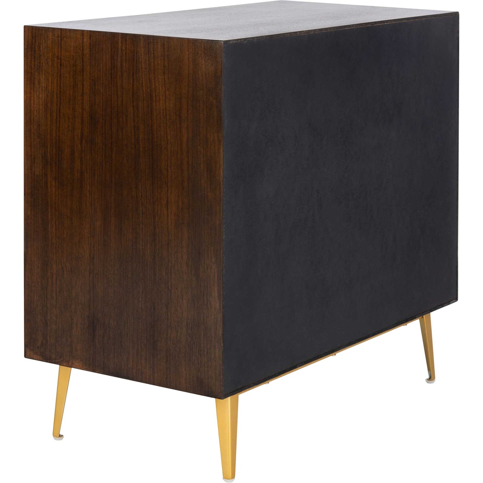 Kaiya 3 Drawer Chest Natural Walnut/Gold