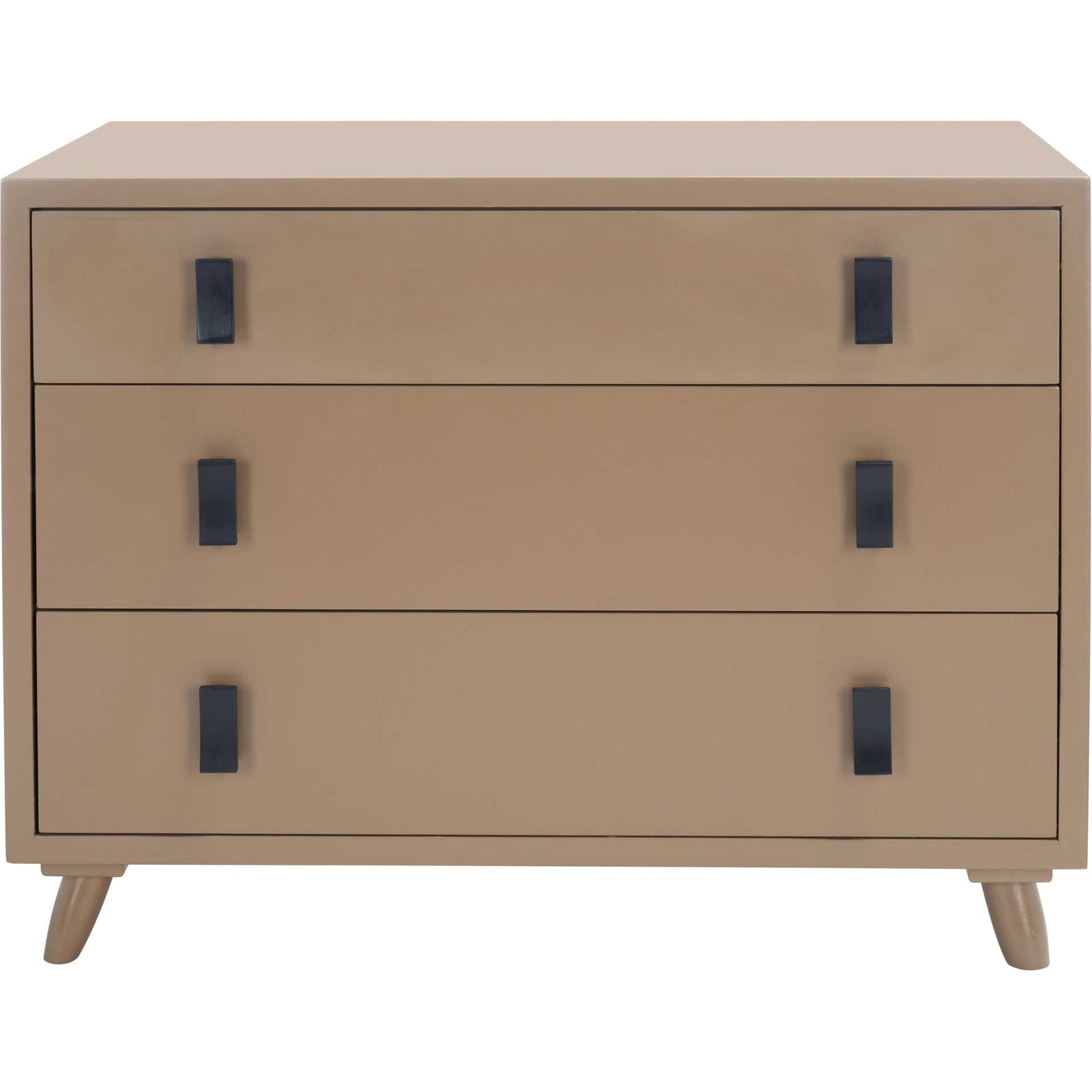 Blaine 3 Drawer Chest Taupe/Black