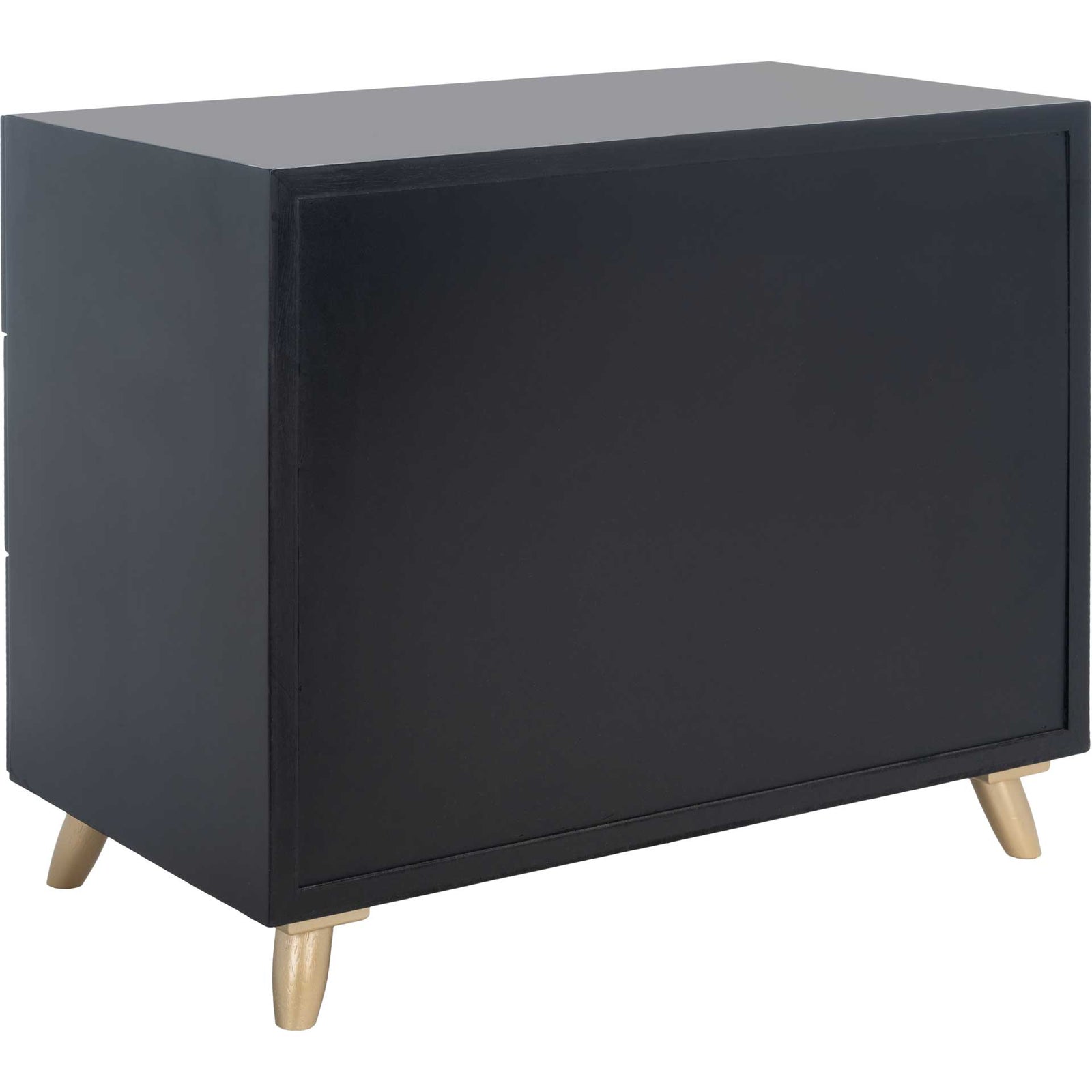 Raylan 3 Drawer Chest Black/Gold/Brown