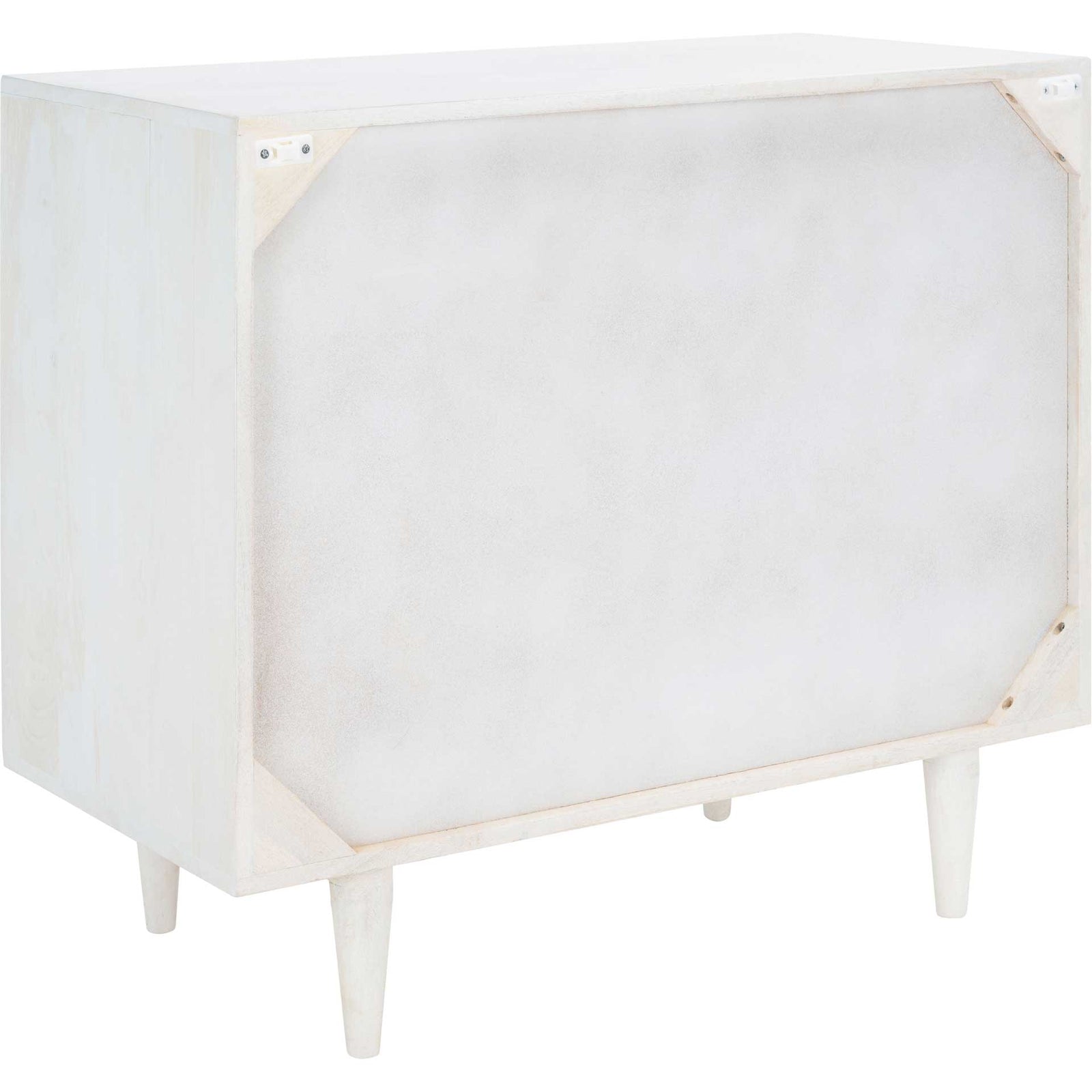 Zion 3 Drawer Chest White Wash/Silver