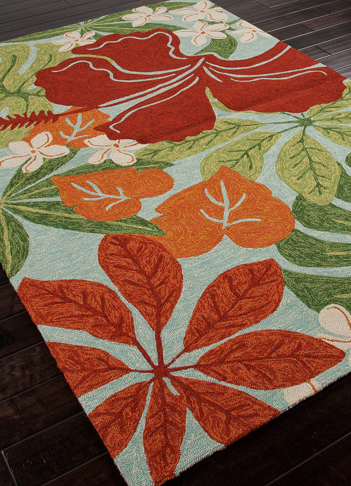 Coastal Lagoon Luau Dream Blue Area Rug