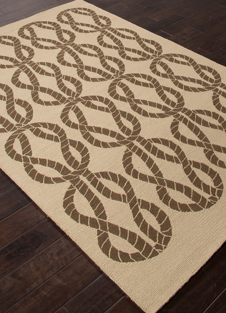 Coastal Lagoon Roped In Beige/Light Brown Area Rug