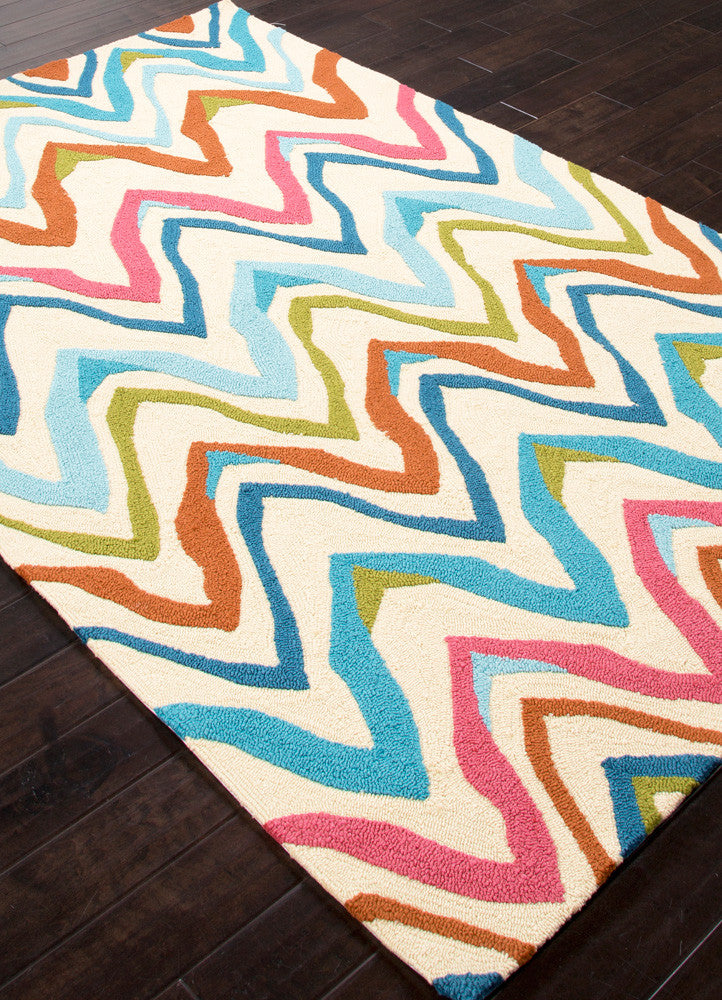 Coastal Lagoon Bahia White/Blue Area Rug