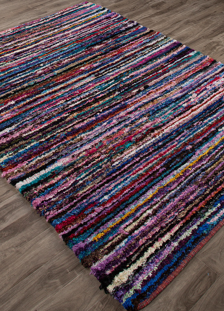 Clifton Velour Swan White/Fuchia Purple Area Rug