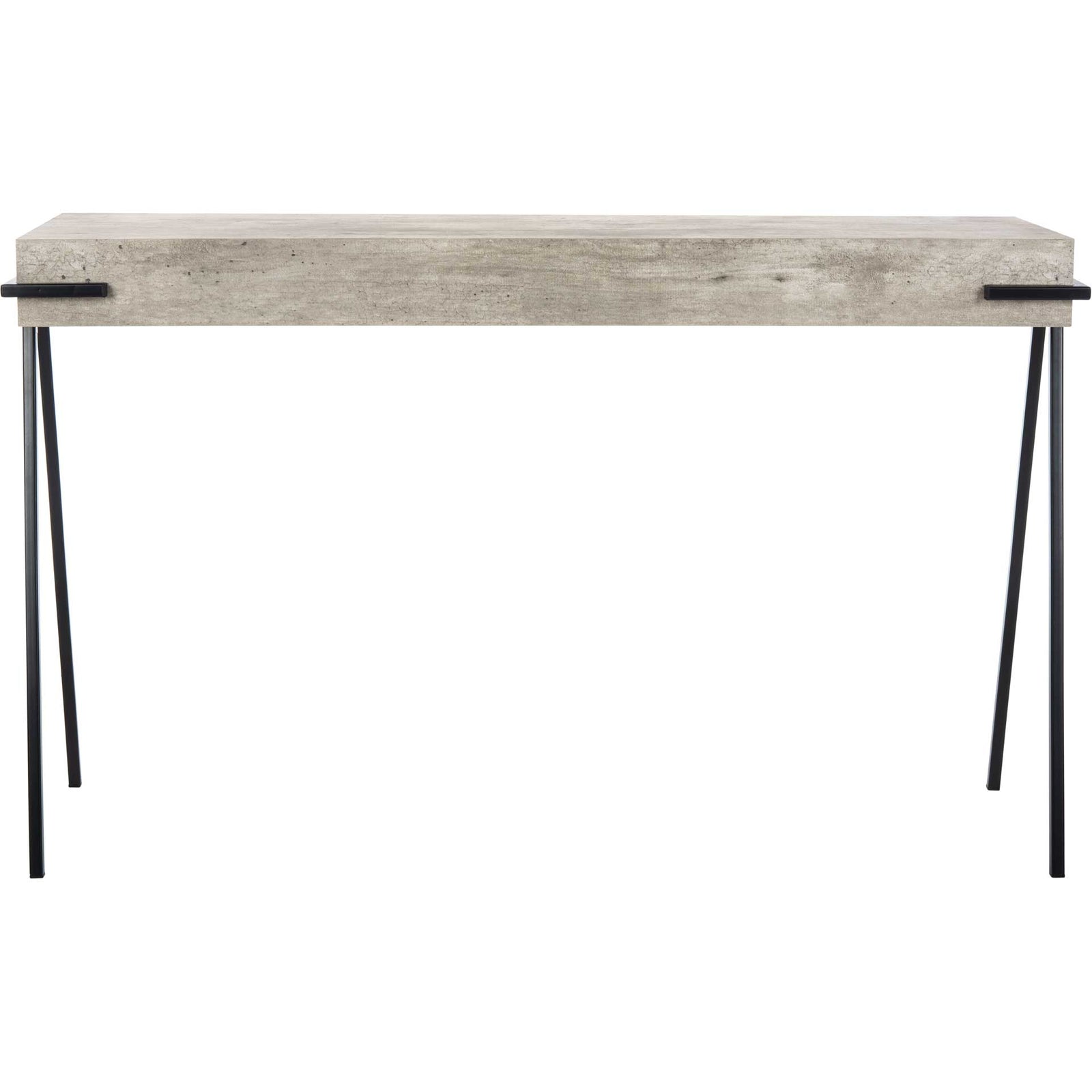 Jesus Rectangle Console Table Light Gray/Black