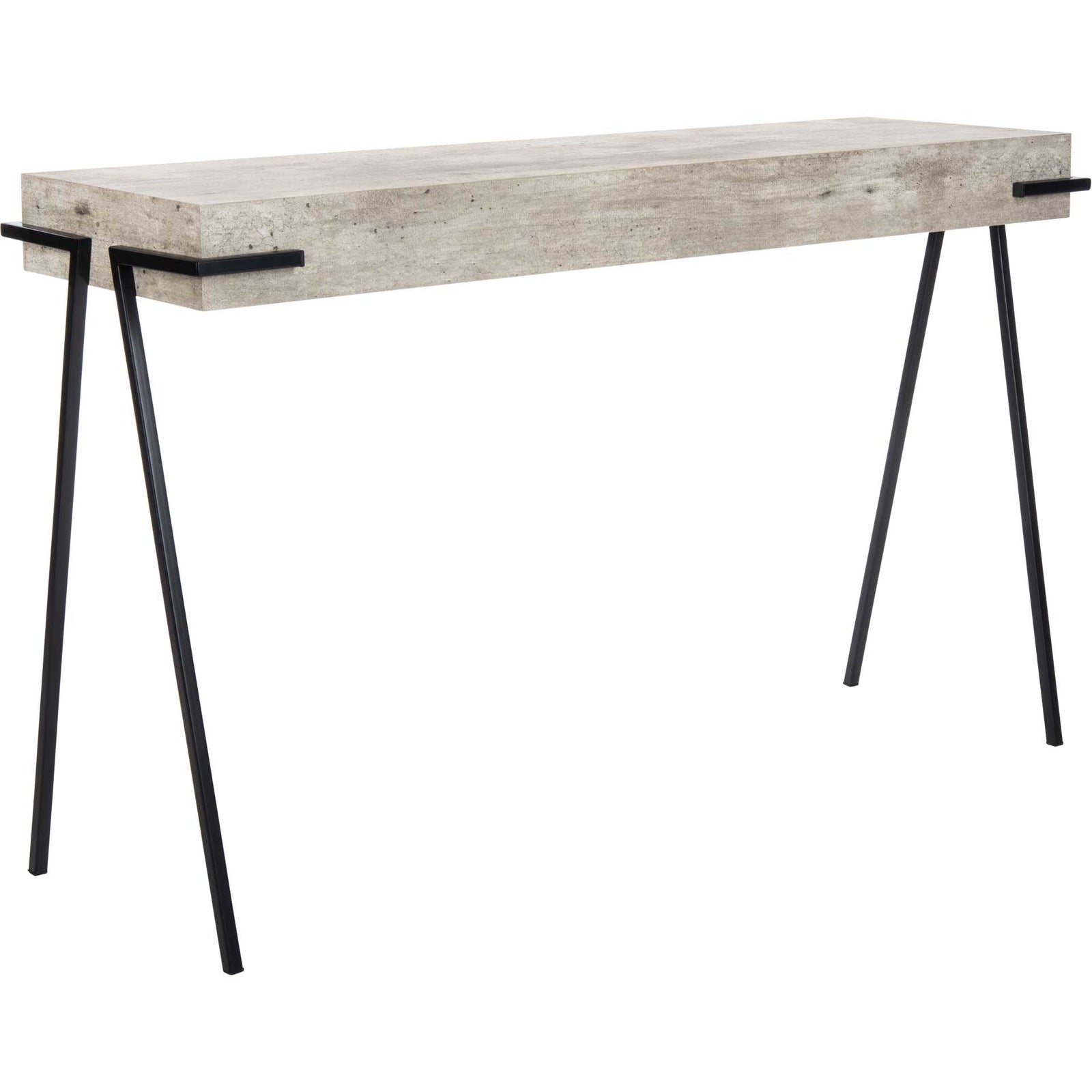 Jesus Rectangle Console Table Light Gray/Black