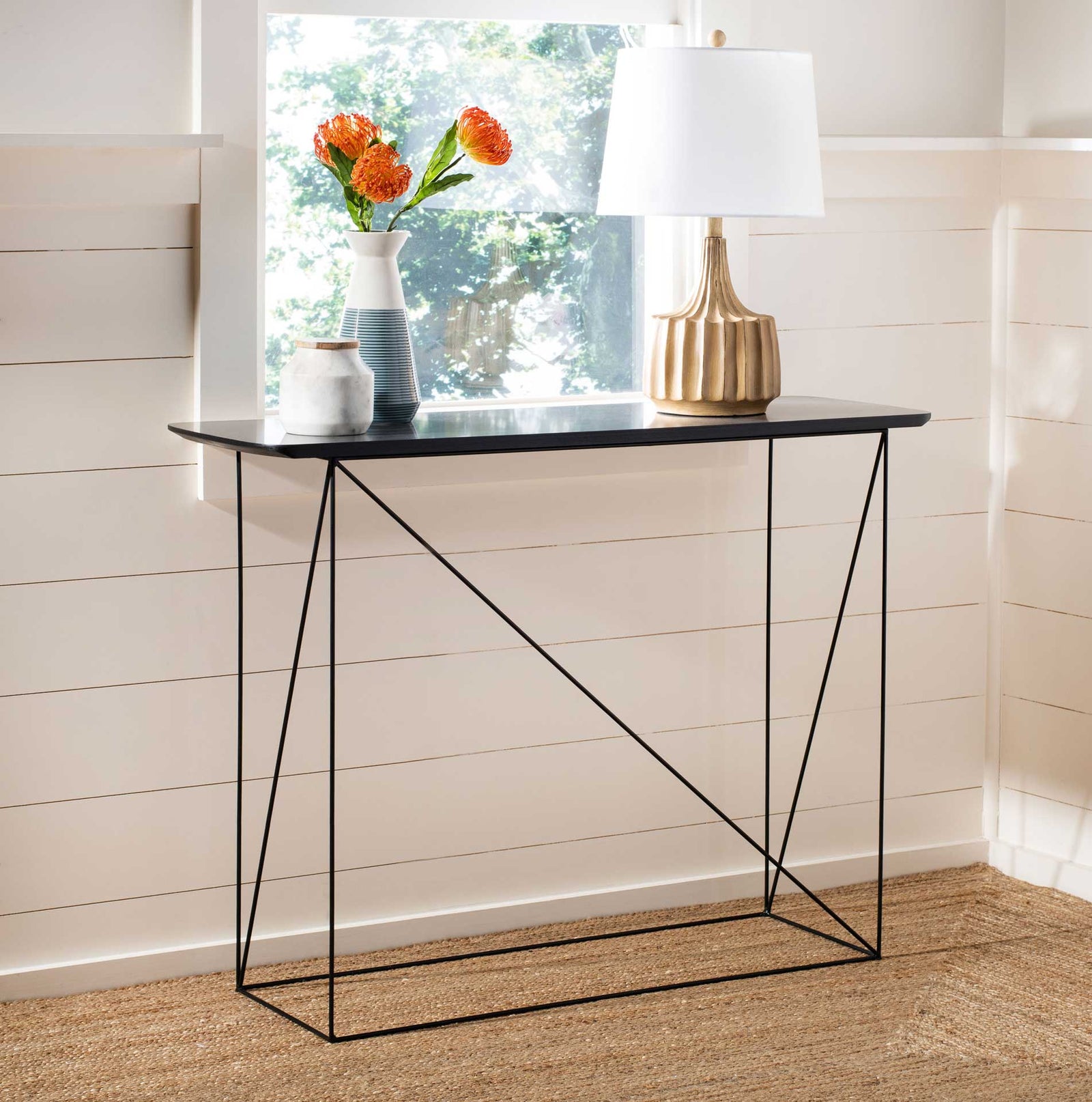 Ryder Console Table Gray/Black