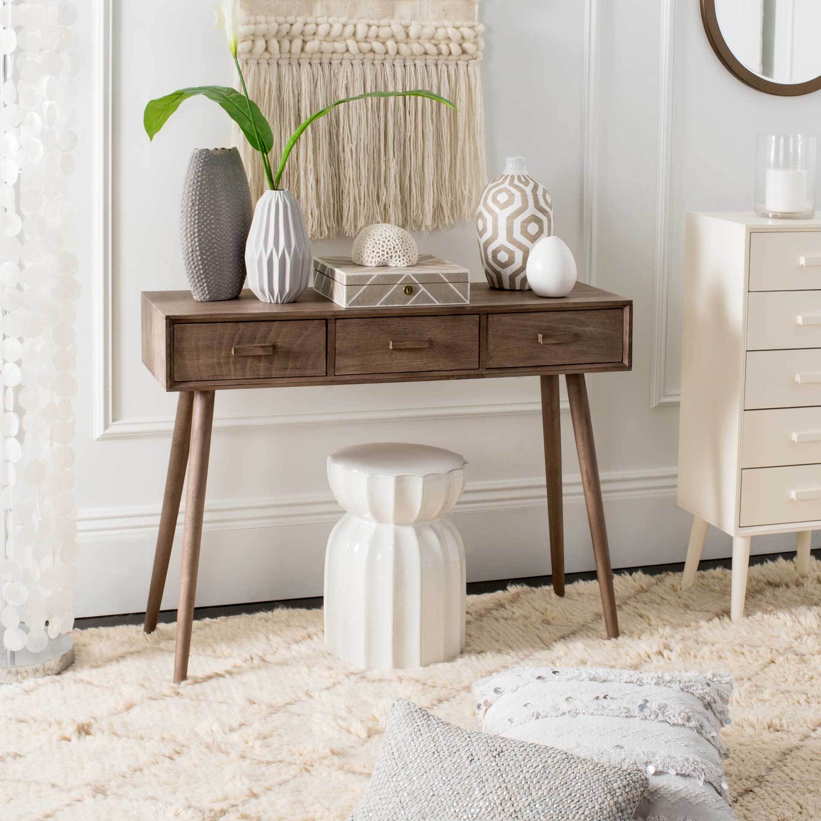 Alara 3 Drawer Console Table Desert Brown