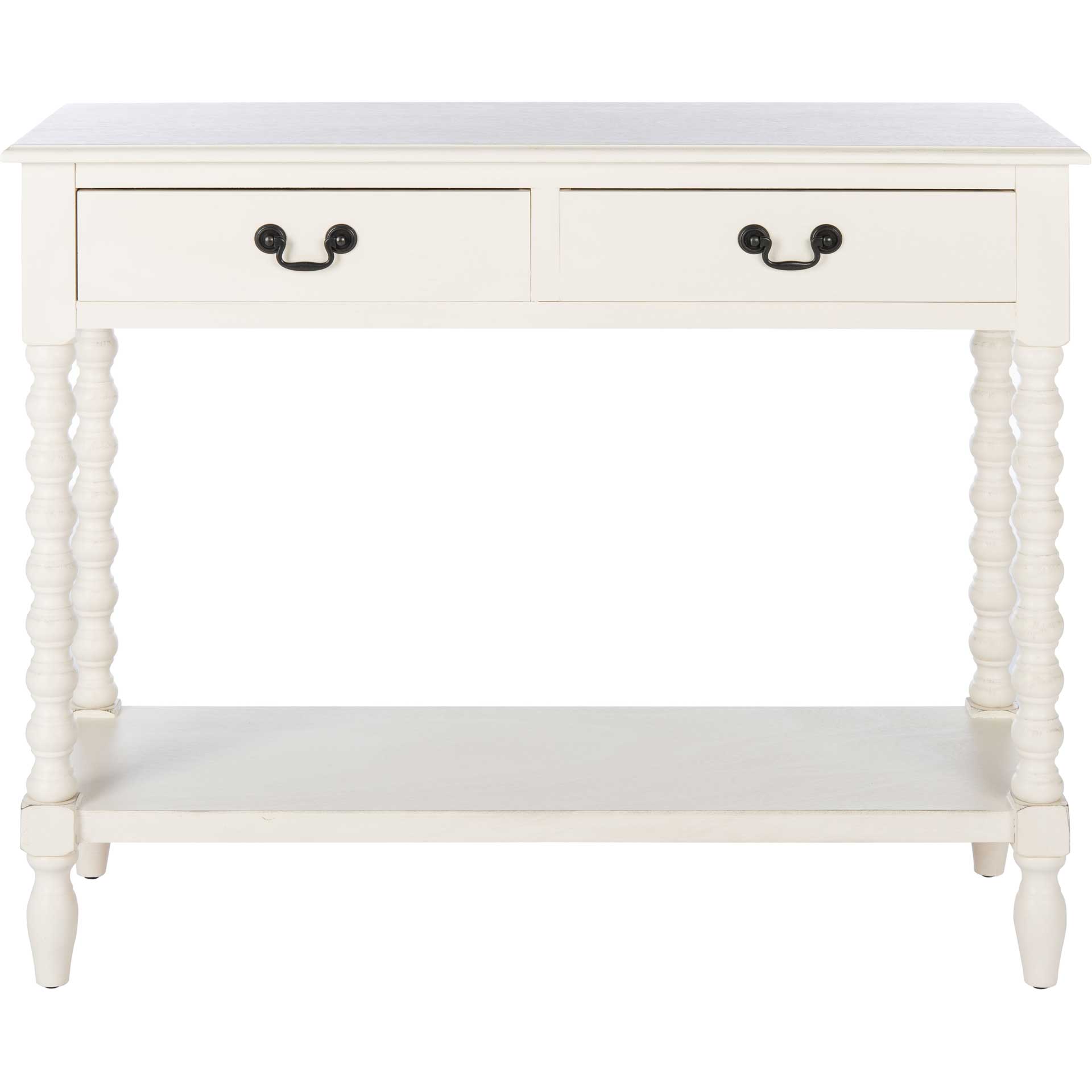 Atalia 2 Drawer Console Table Distressed White