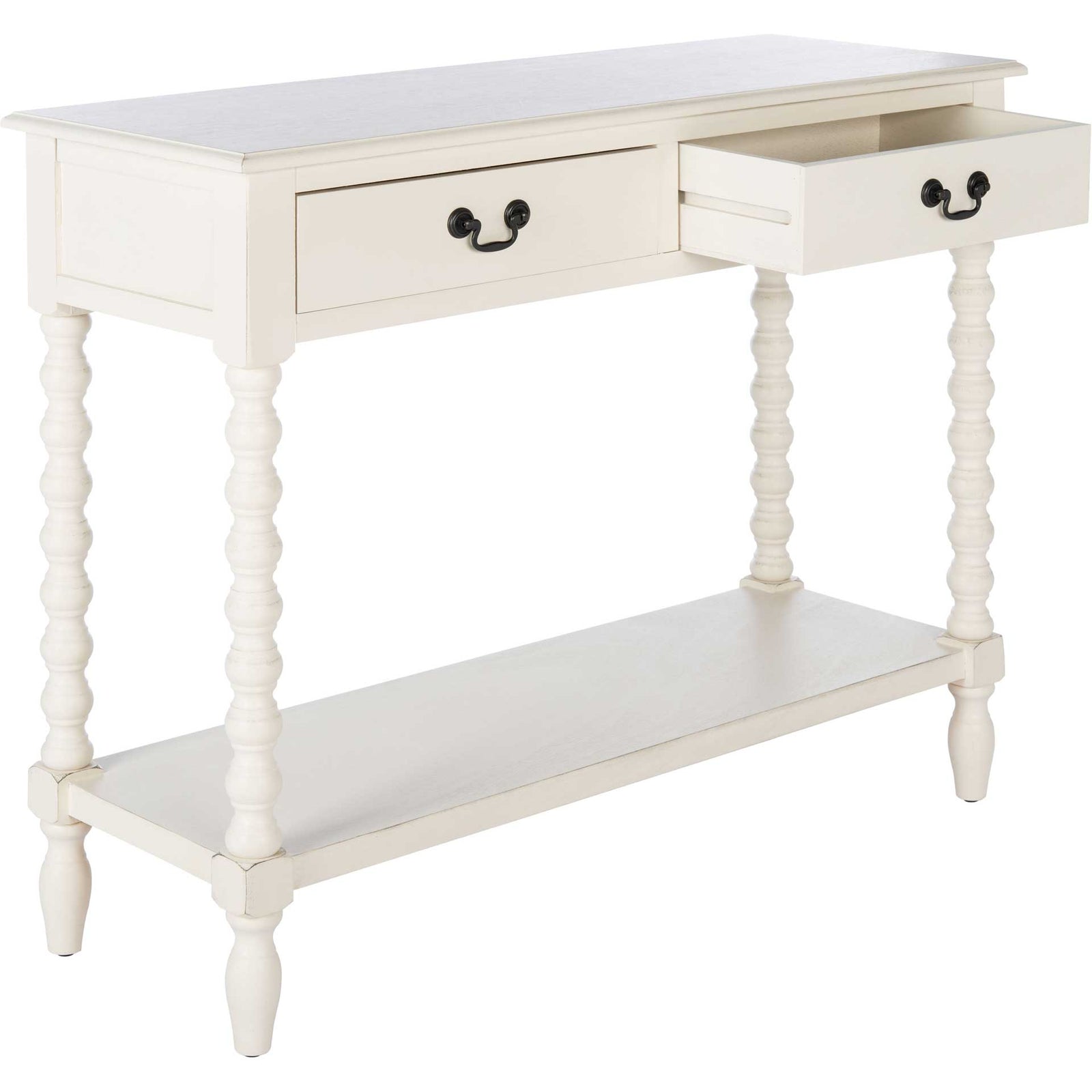 Atalia 2 Drawer Console Table Distressed White