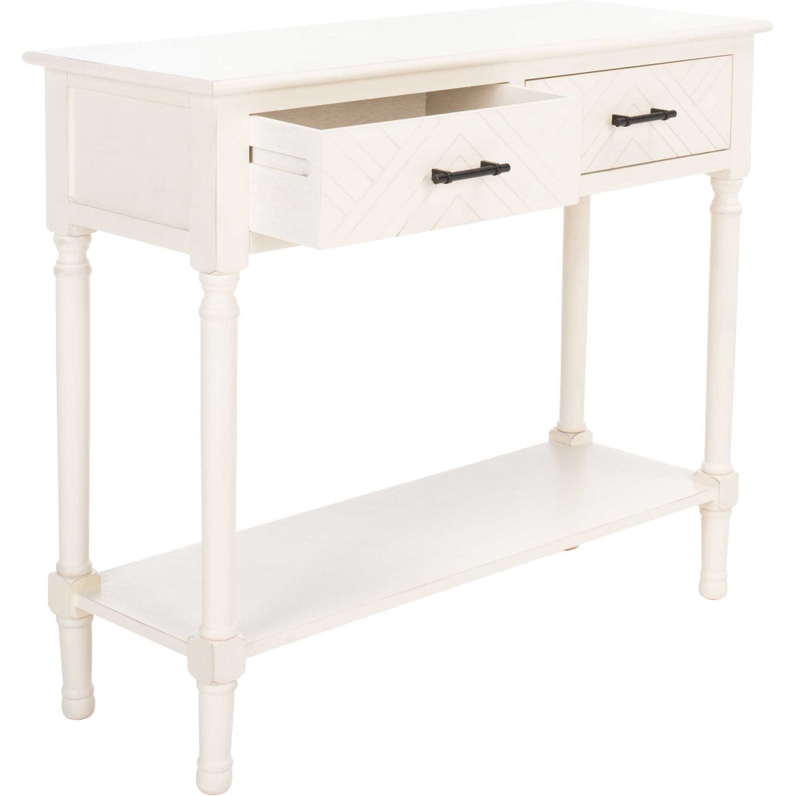 Pebbles 2 Drawer Console Table Distressed White