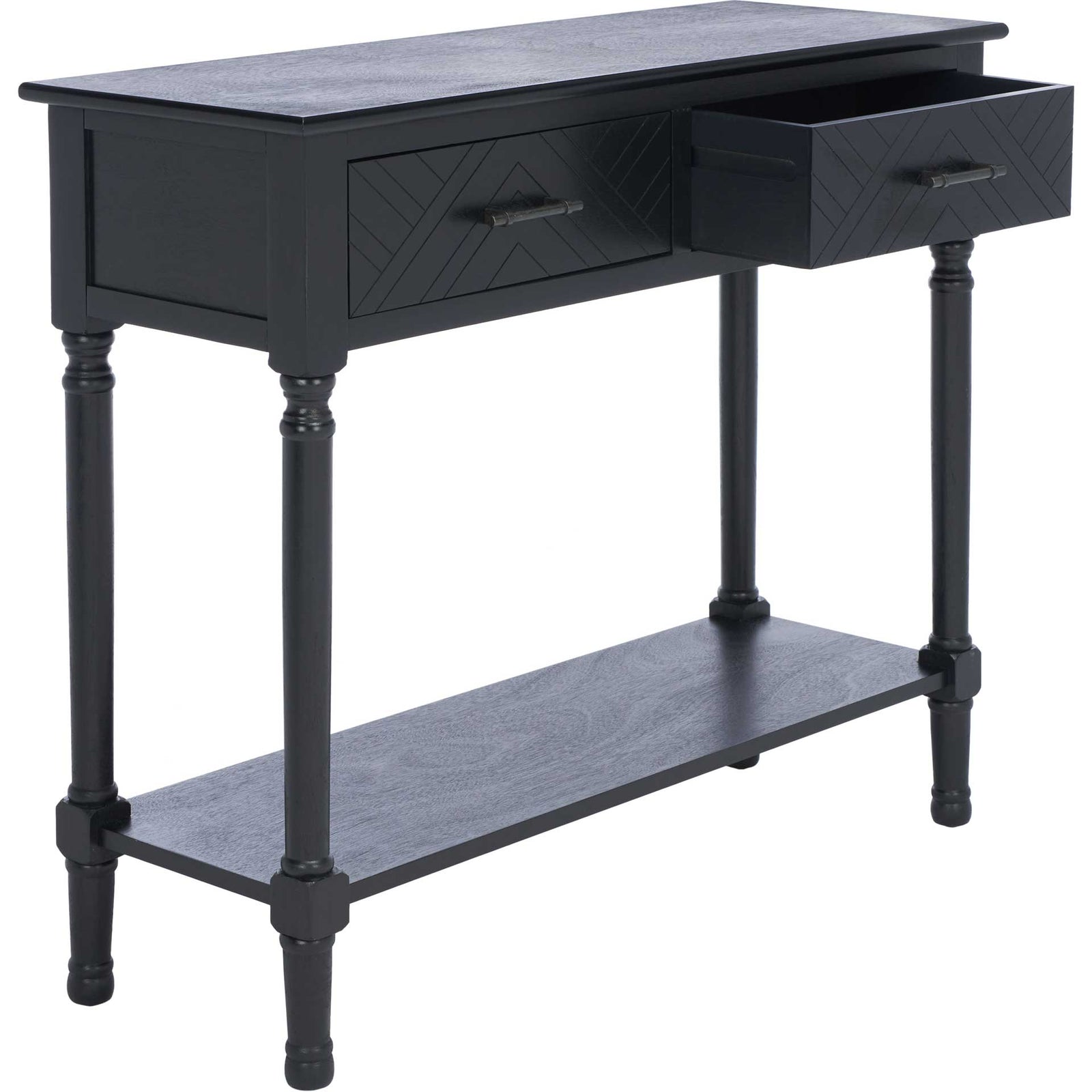 Pebbles 3 Drawer Console Table Black