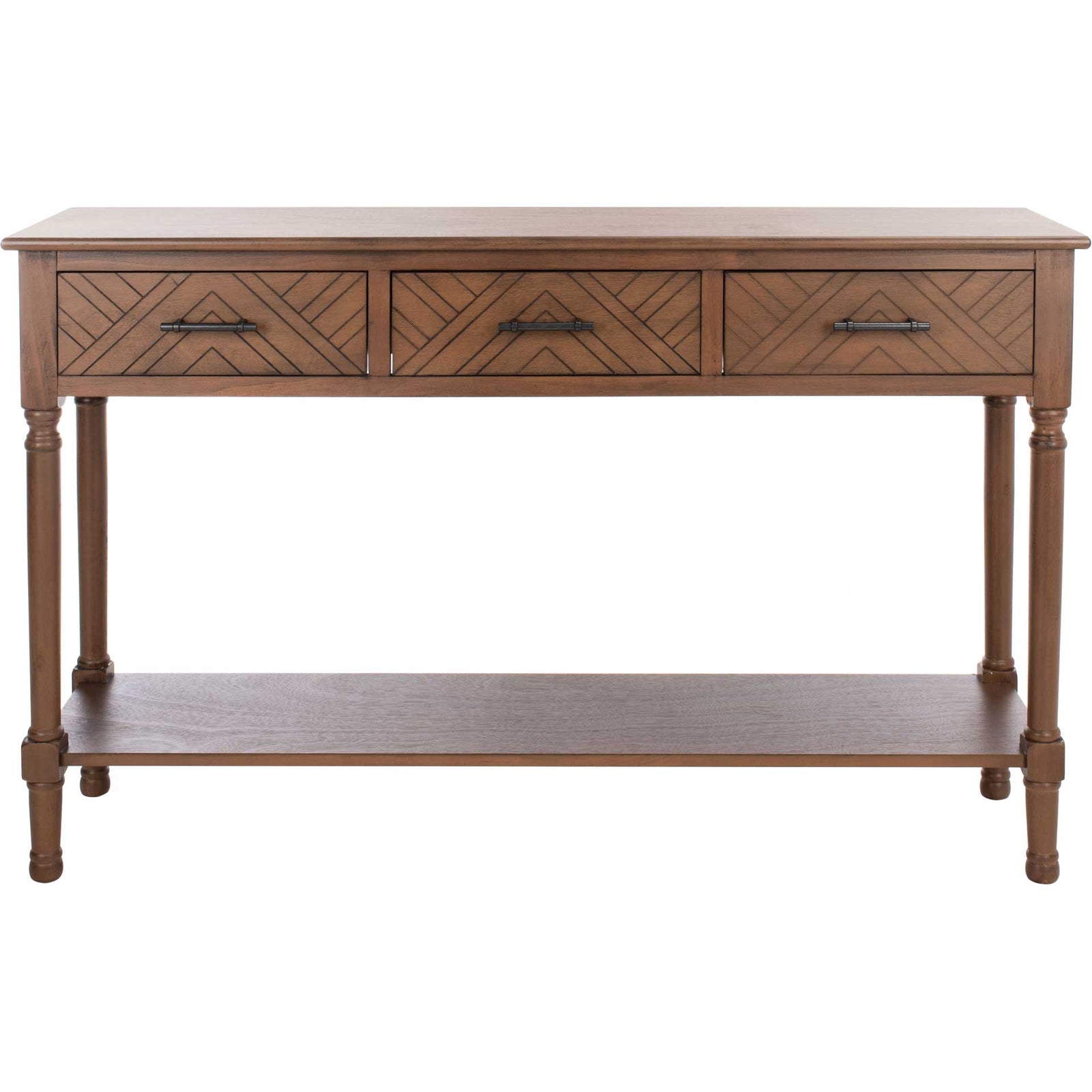Pebbles 3 Drawer Console Table Brown