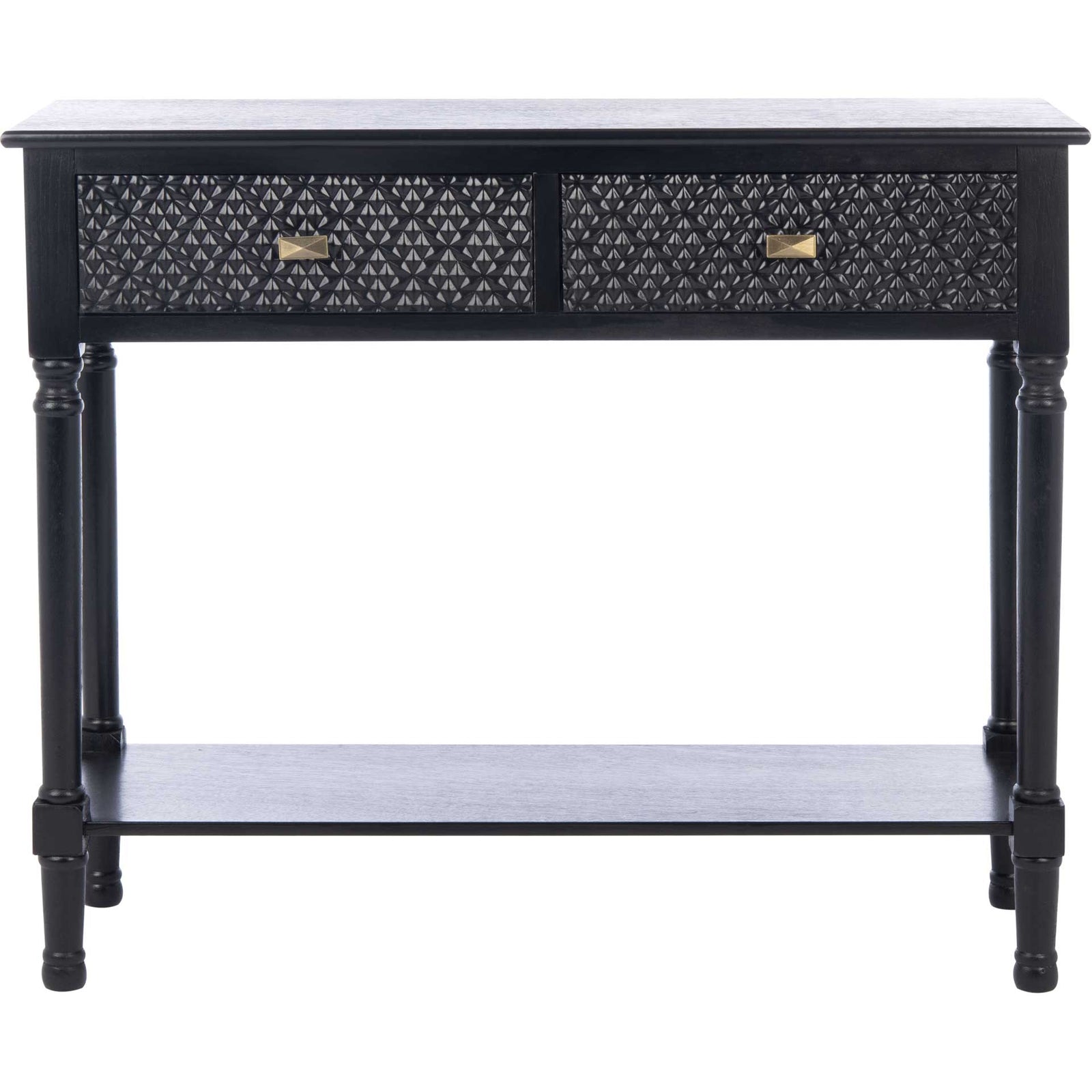 Haleigh 2 Drawer Console Table Black