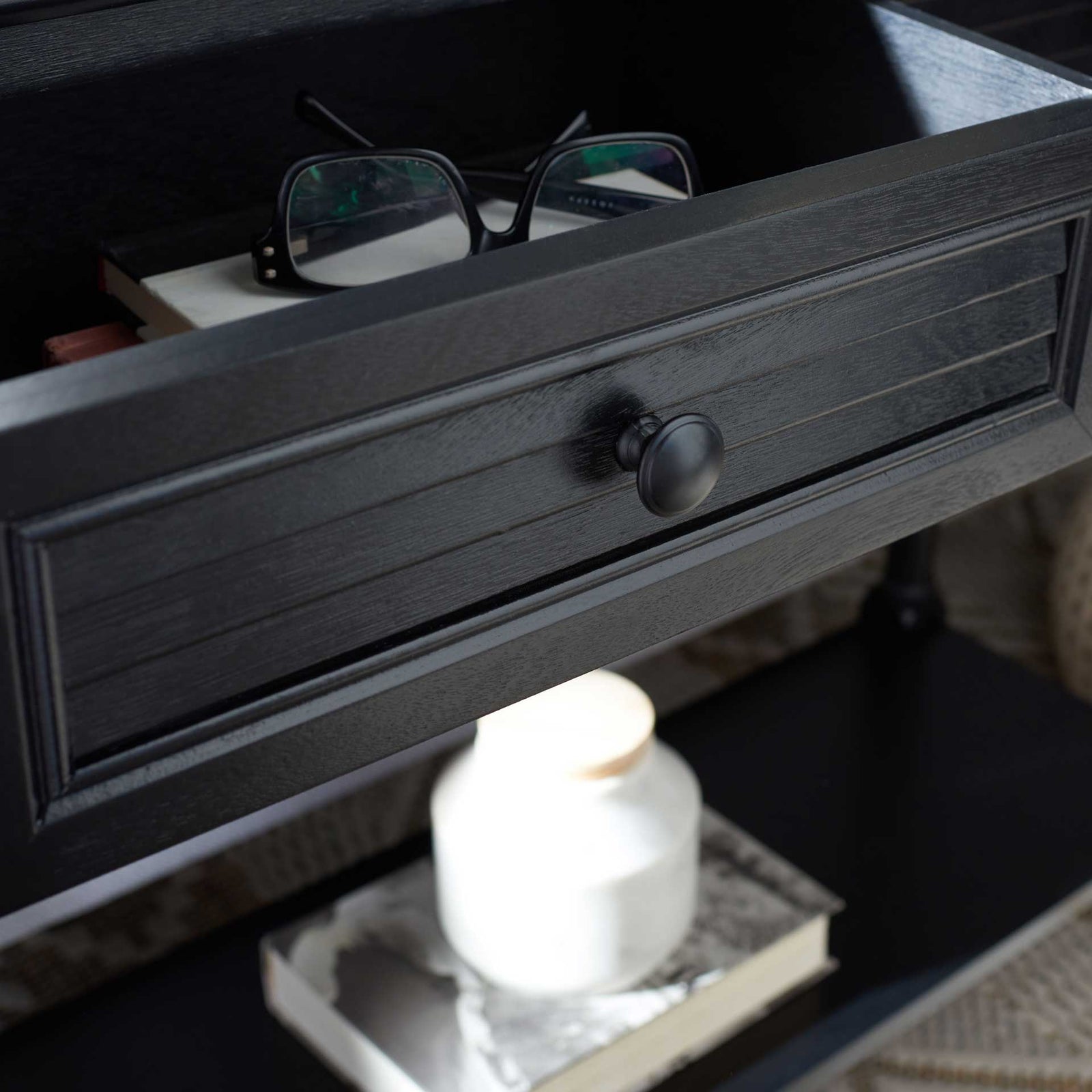 Talita 2 Drawer Console Table Black