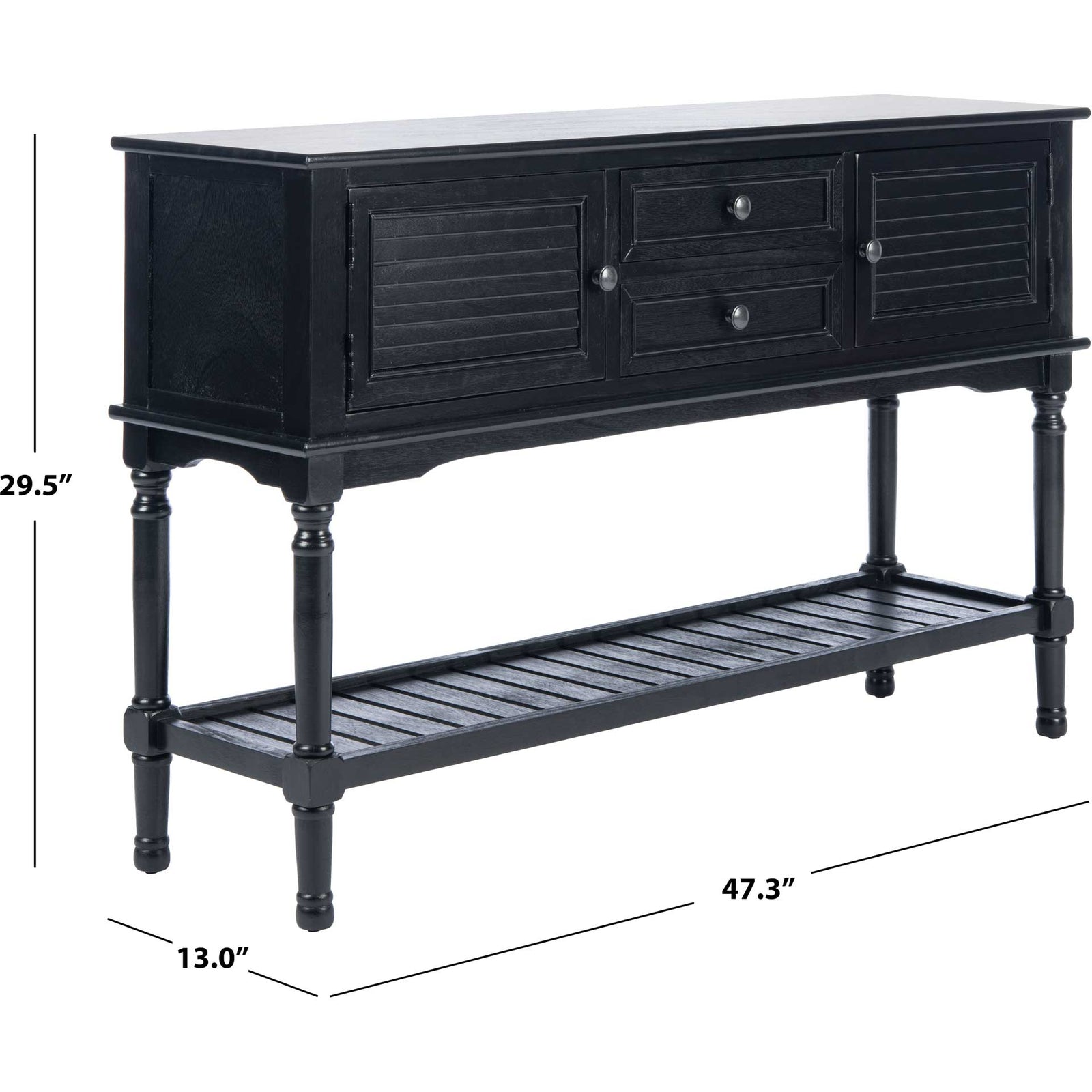 Talita 2 Drawer 2 Door Console Table Black
