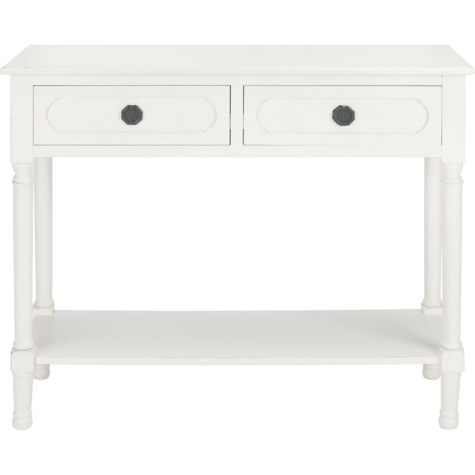 Alessa 2 Drawer Console Table Distressed White