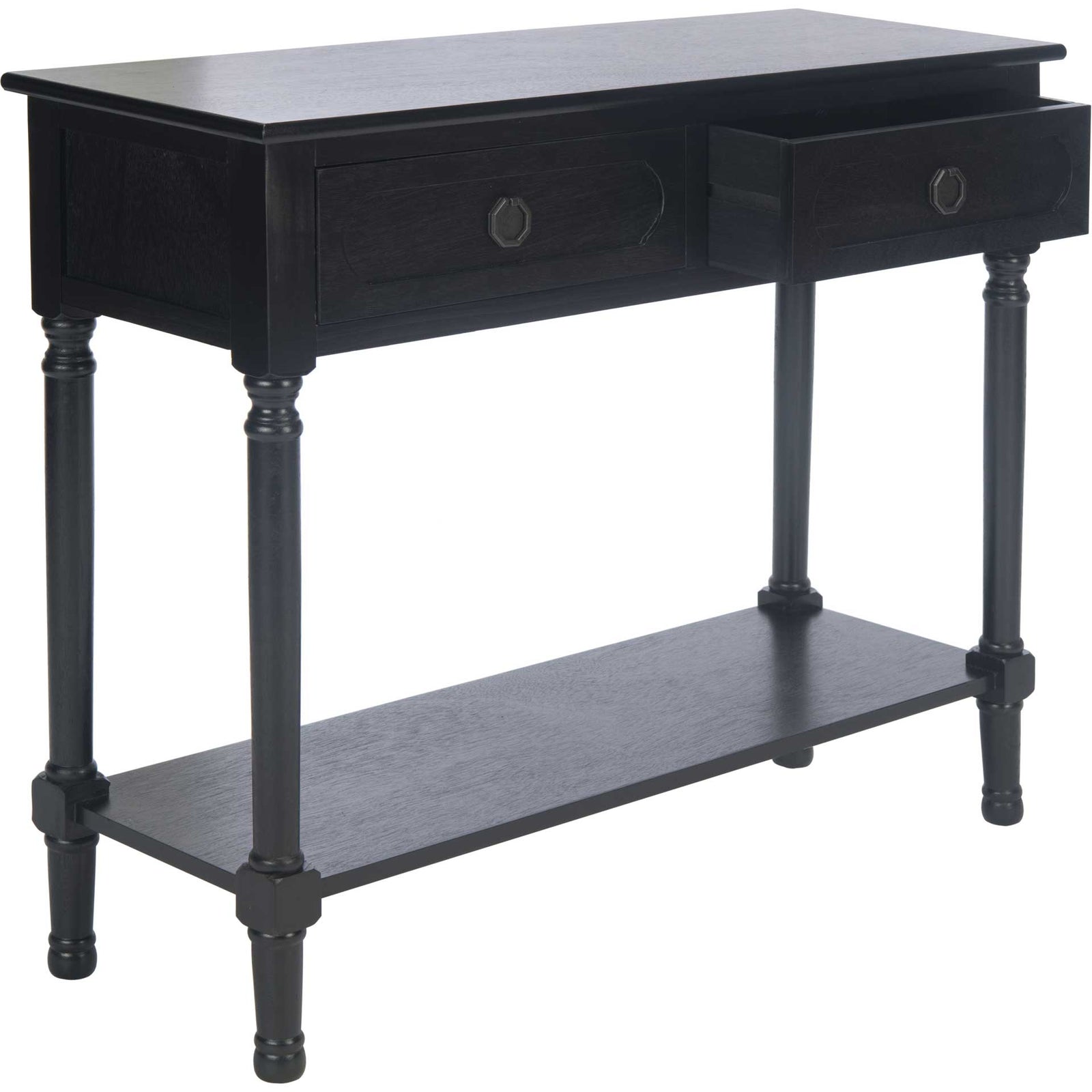 Alessa 2 Drawer Console Table Black