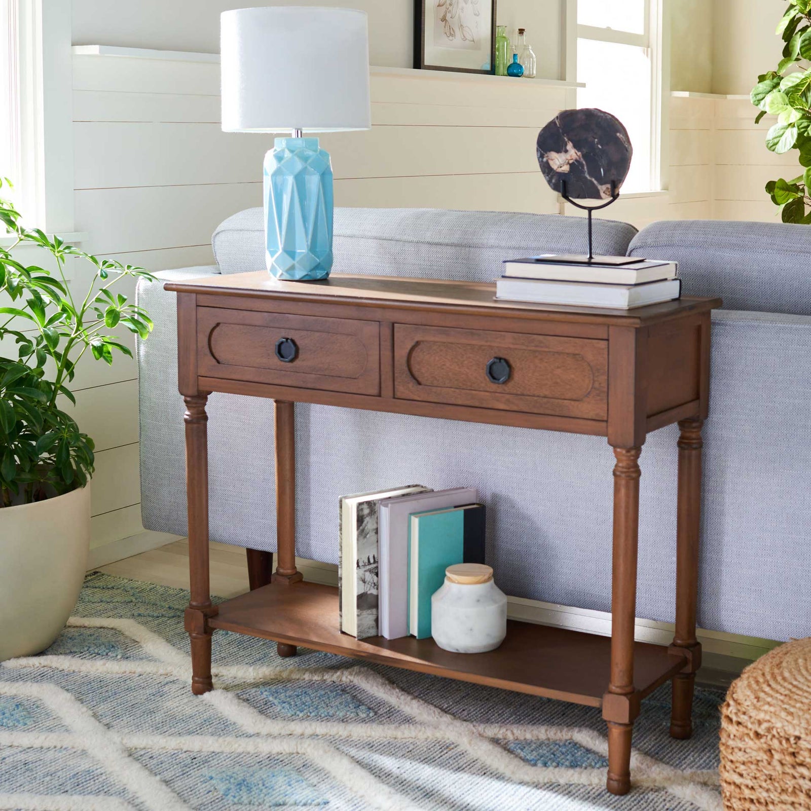 Alessa 2 Drawer Console Table Brown