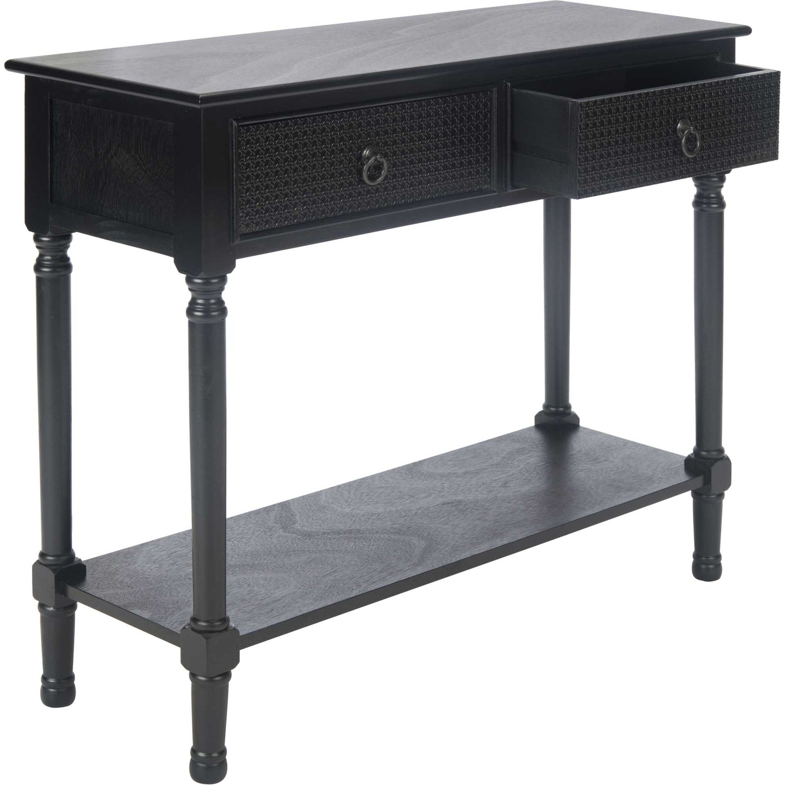 Hale 2 Drawer Console Table Black