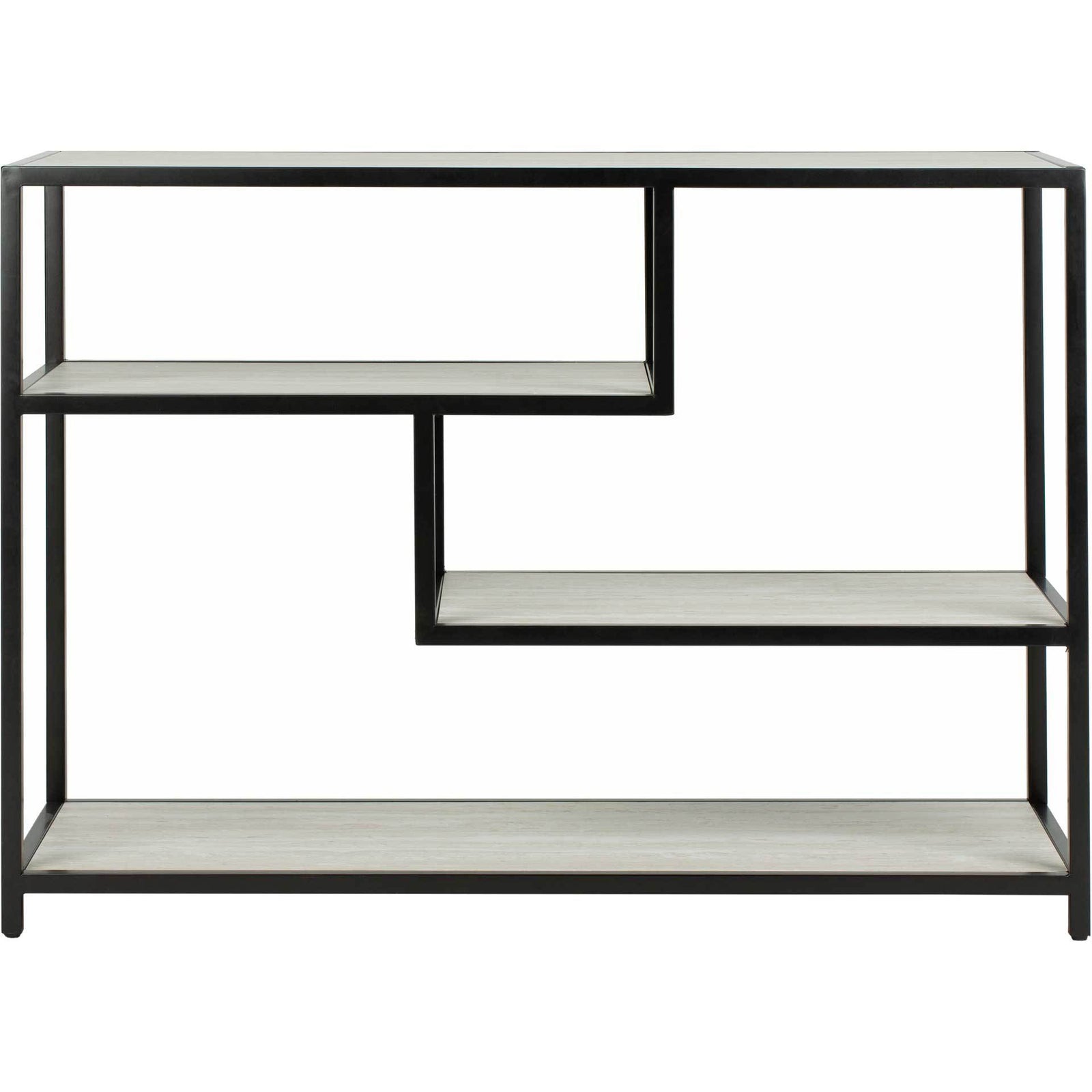 Reed Geometric Console Table Beige/Black