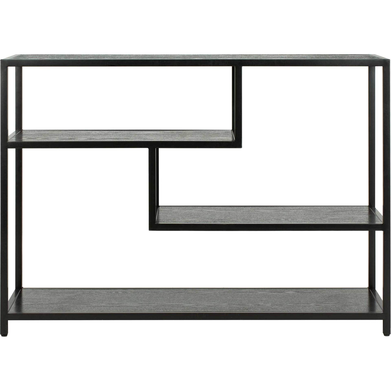 Reed Geometric Console Table Black/Black