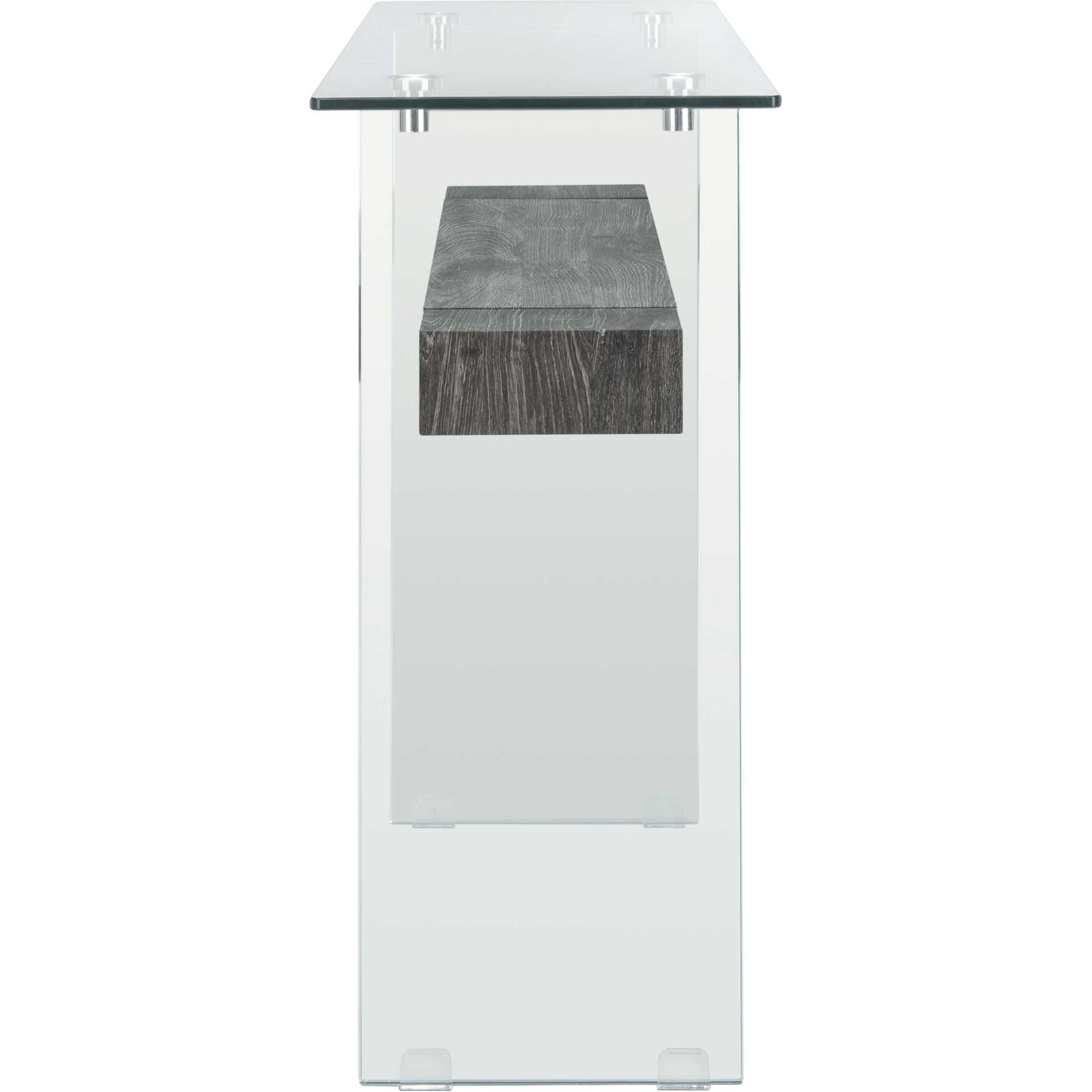 Karis Console Table Glass/Black Oak