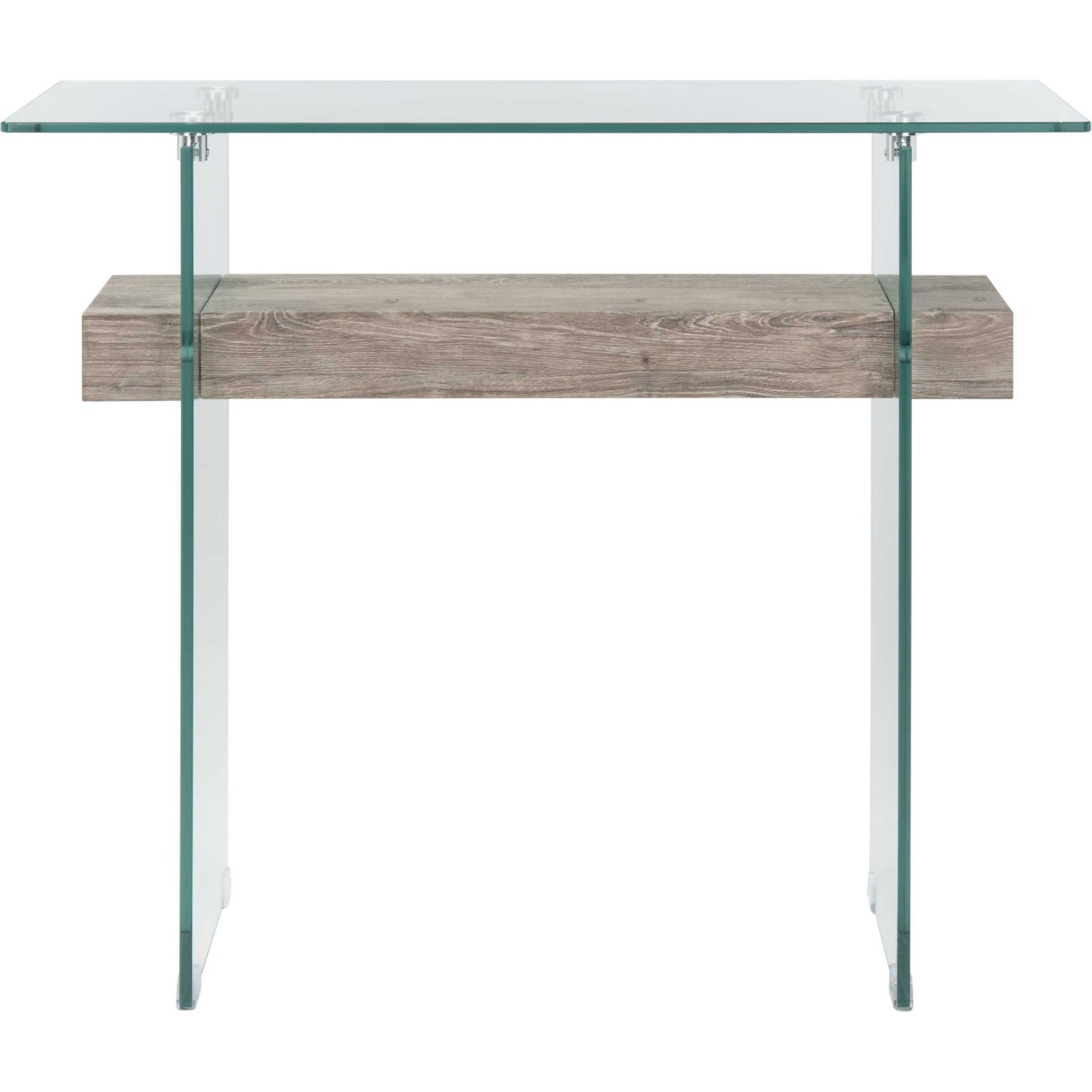 Karis Console Table Glass/Gray Oak