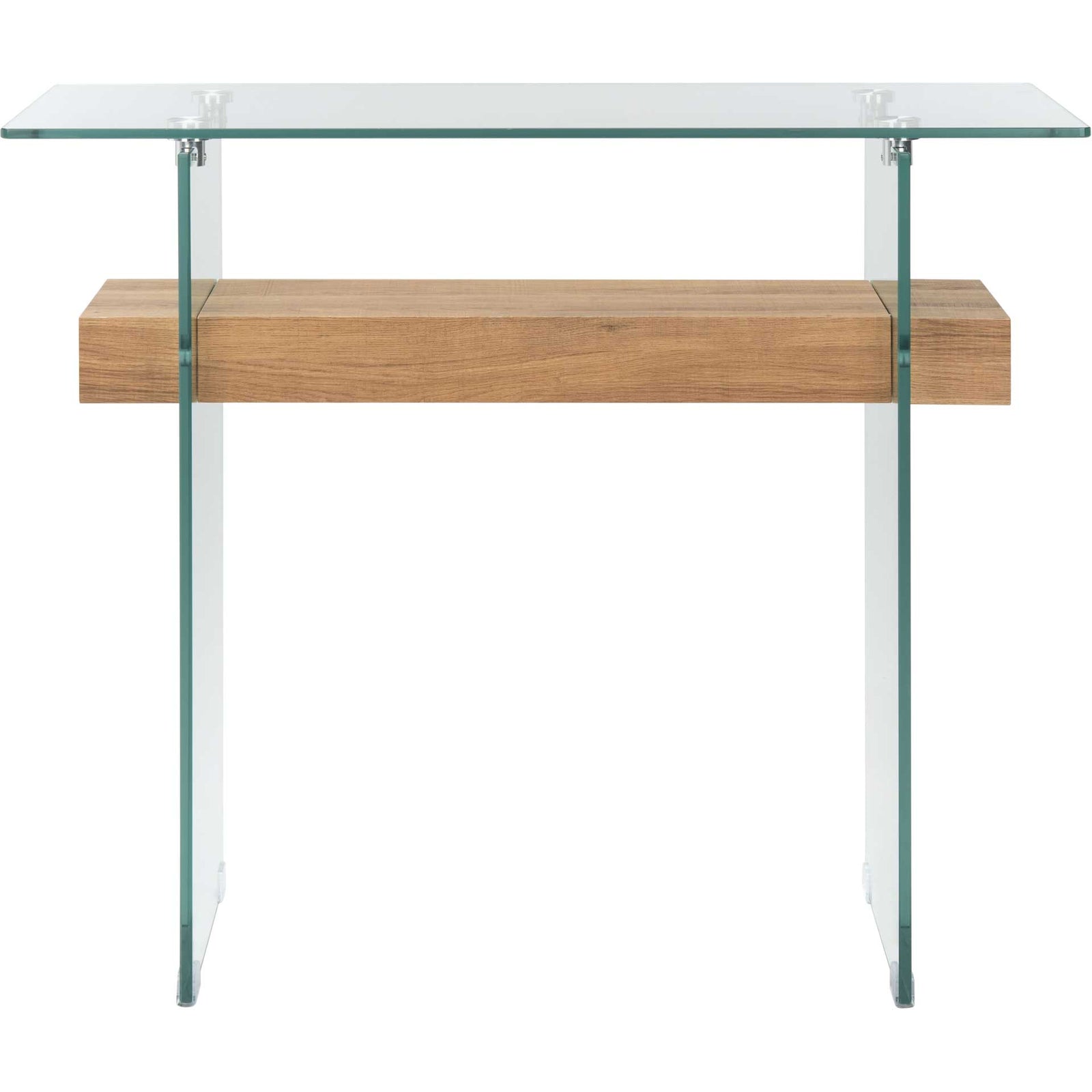 Karis Console Table Glass/Natural Brown