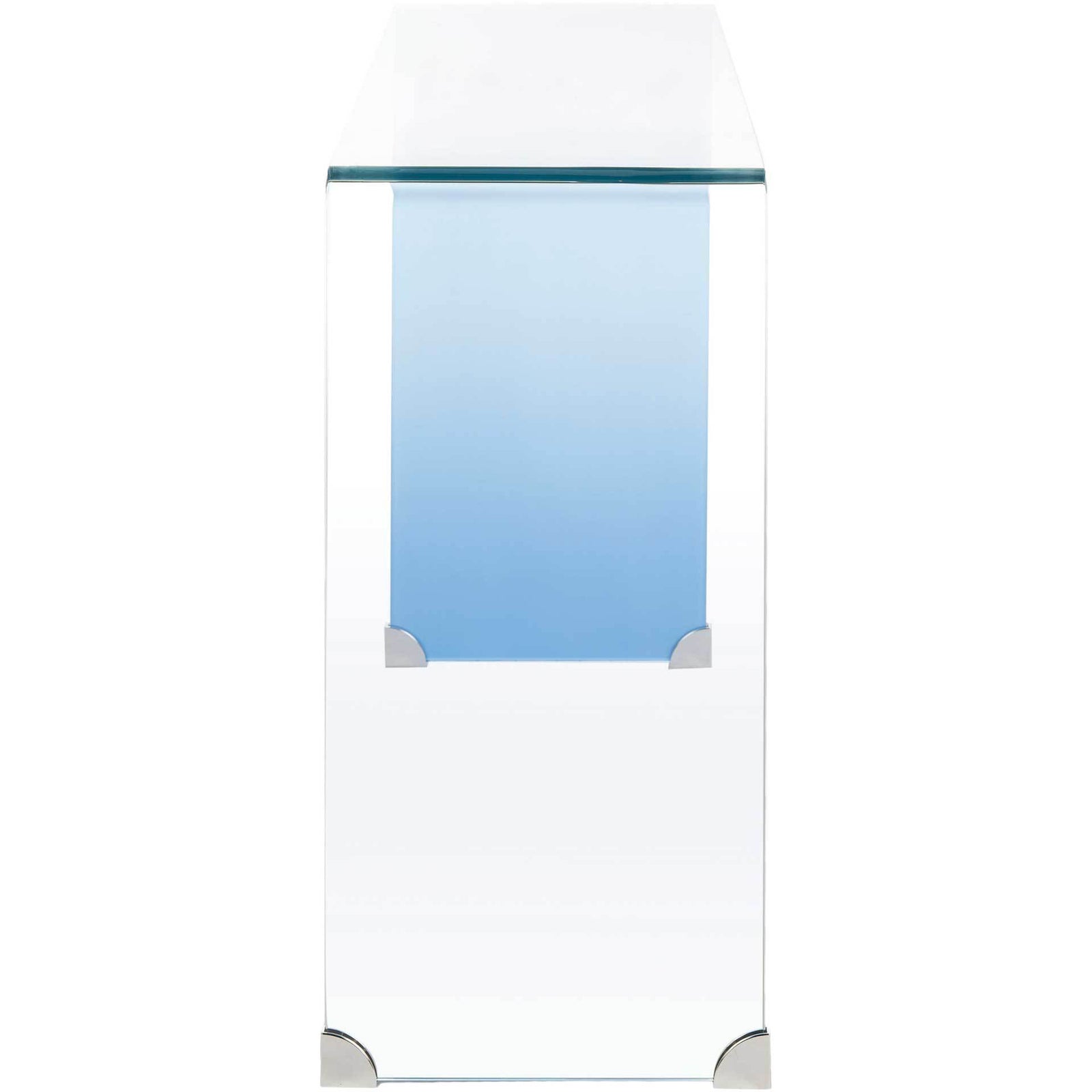 Cristopher Ombre Glass Console Table Clear/Blue