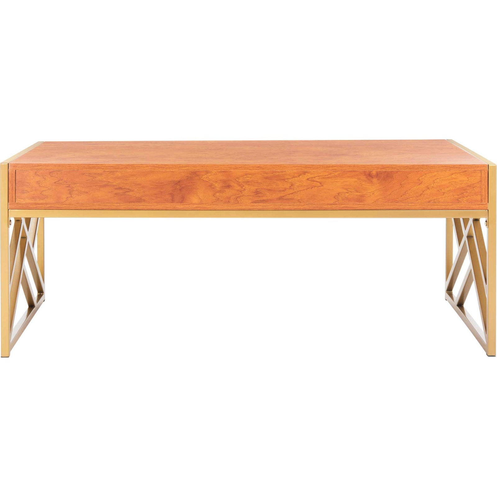 Elias 2 Drawer Coffee Table Natural/Gold