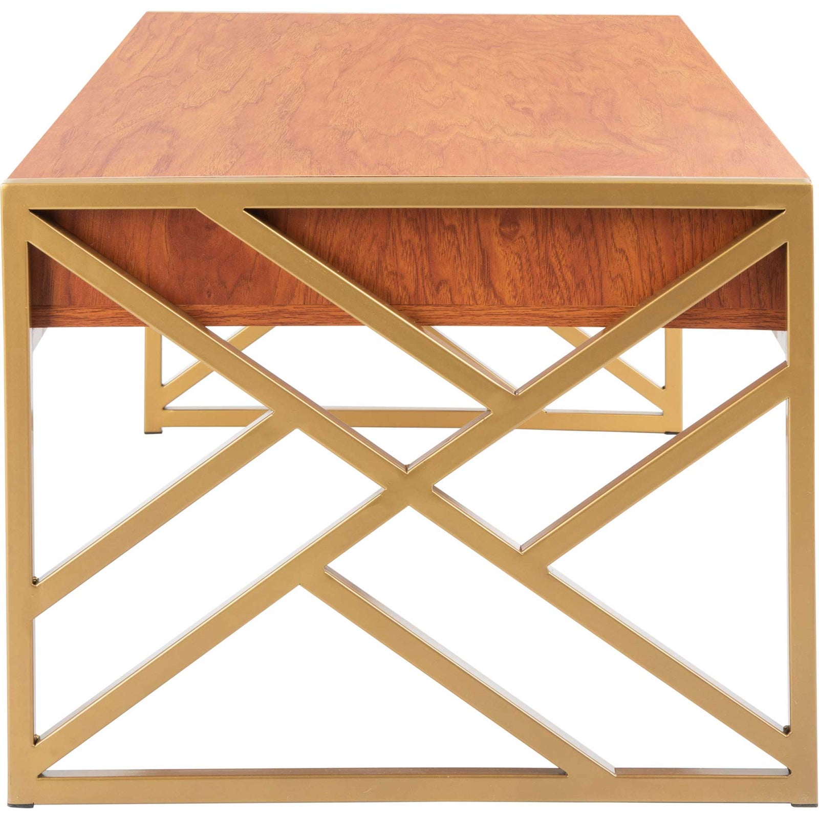 Elias 2 Drawer Coffee Table Natural/Gold