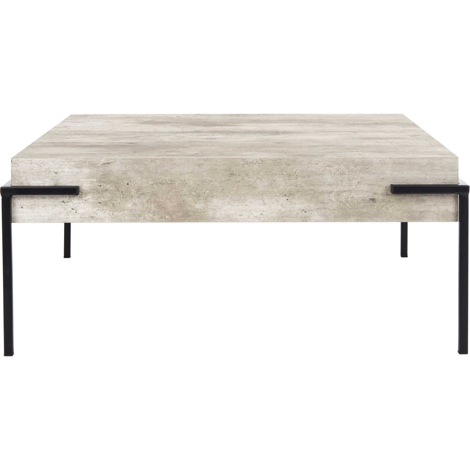 Elliot Square Coffee Table Light Gray/Black