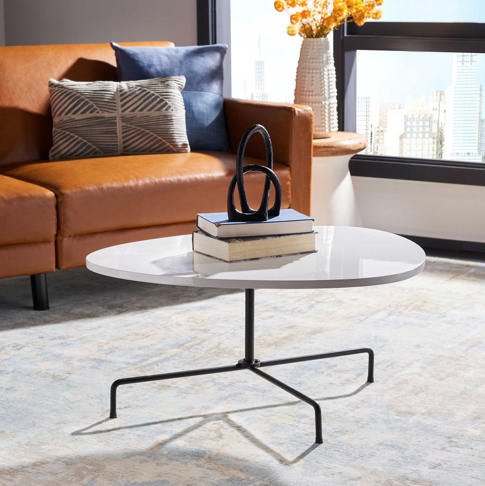 Beningo Tripod Coffee Table White/Black