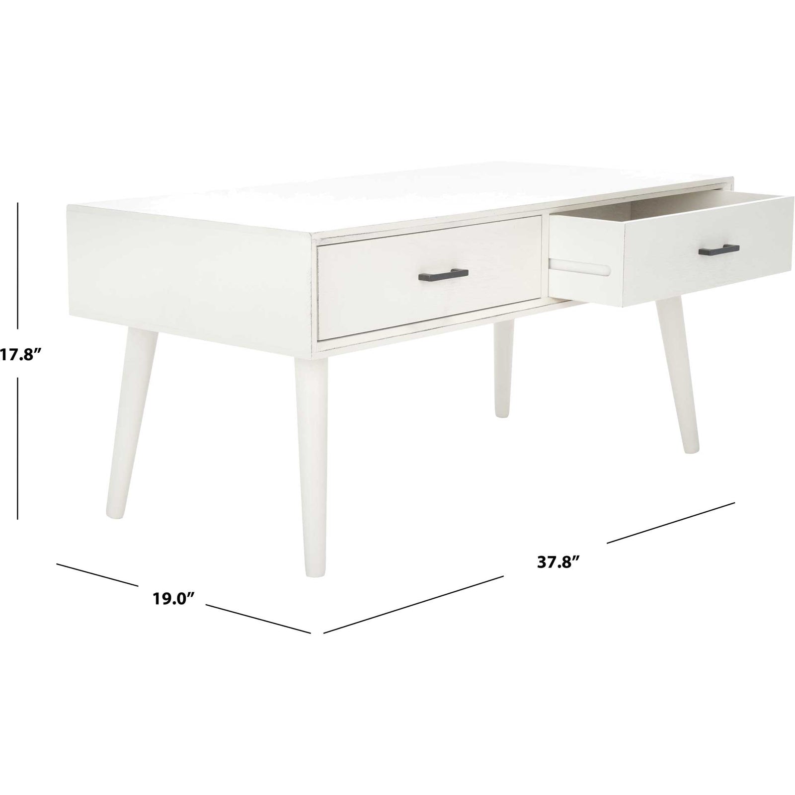 Morris 2 Drawer Coffee Table Distressed White
