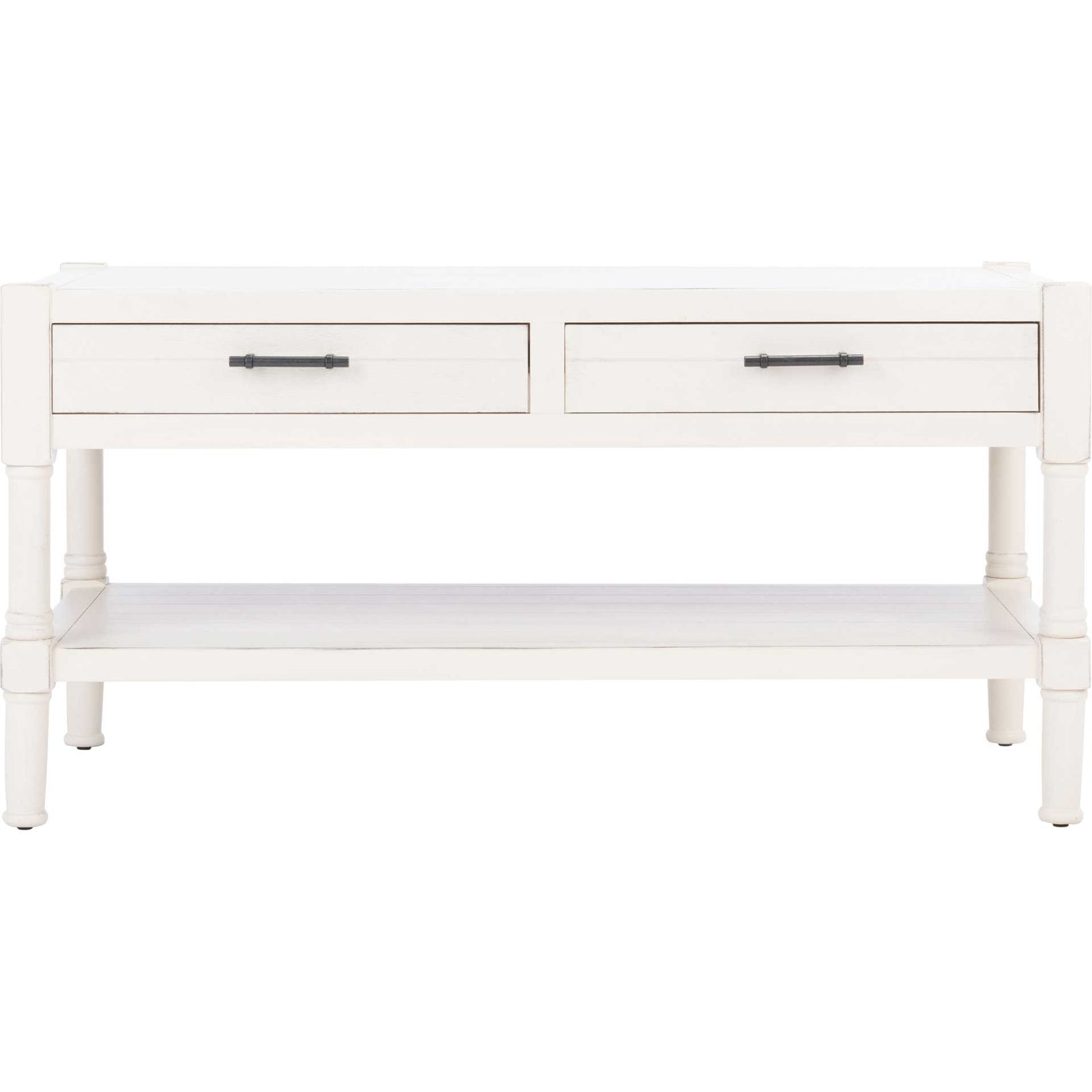 Fidelma 2 Drawer Coffee Table Distressed White