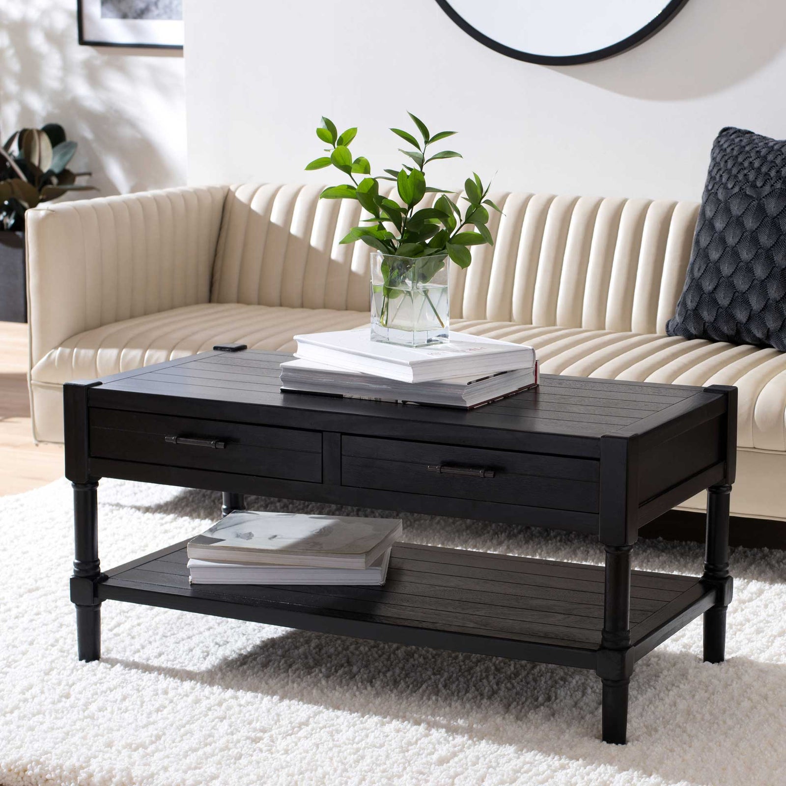 Fidelma 2 Drawer Coffee Table Black