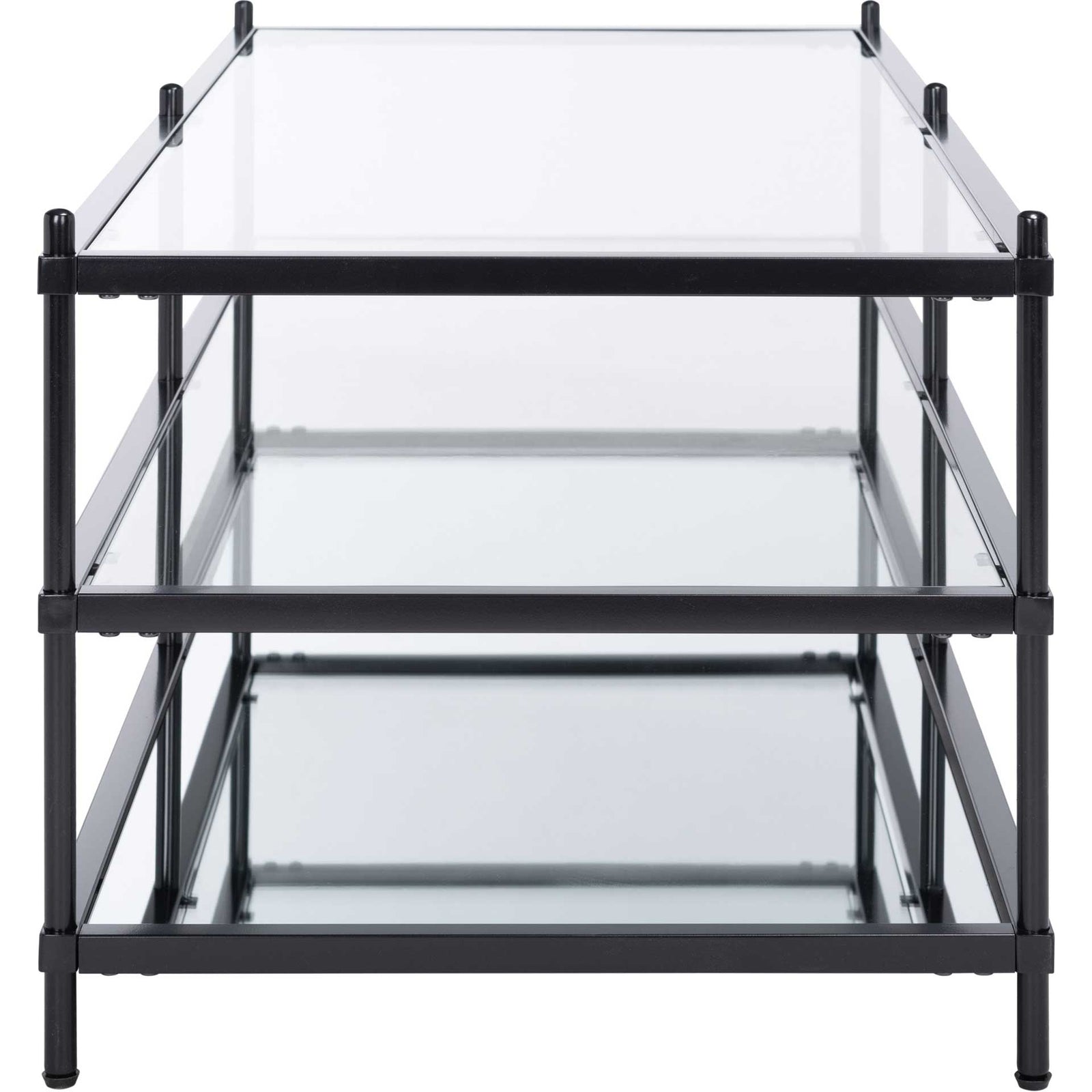 Calla Glass/Mirror Coffee Table Matte Black/Glass/Mirror