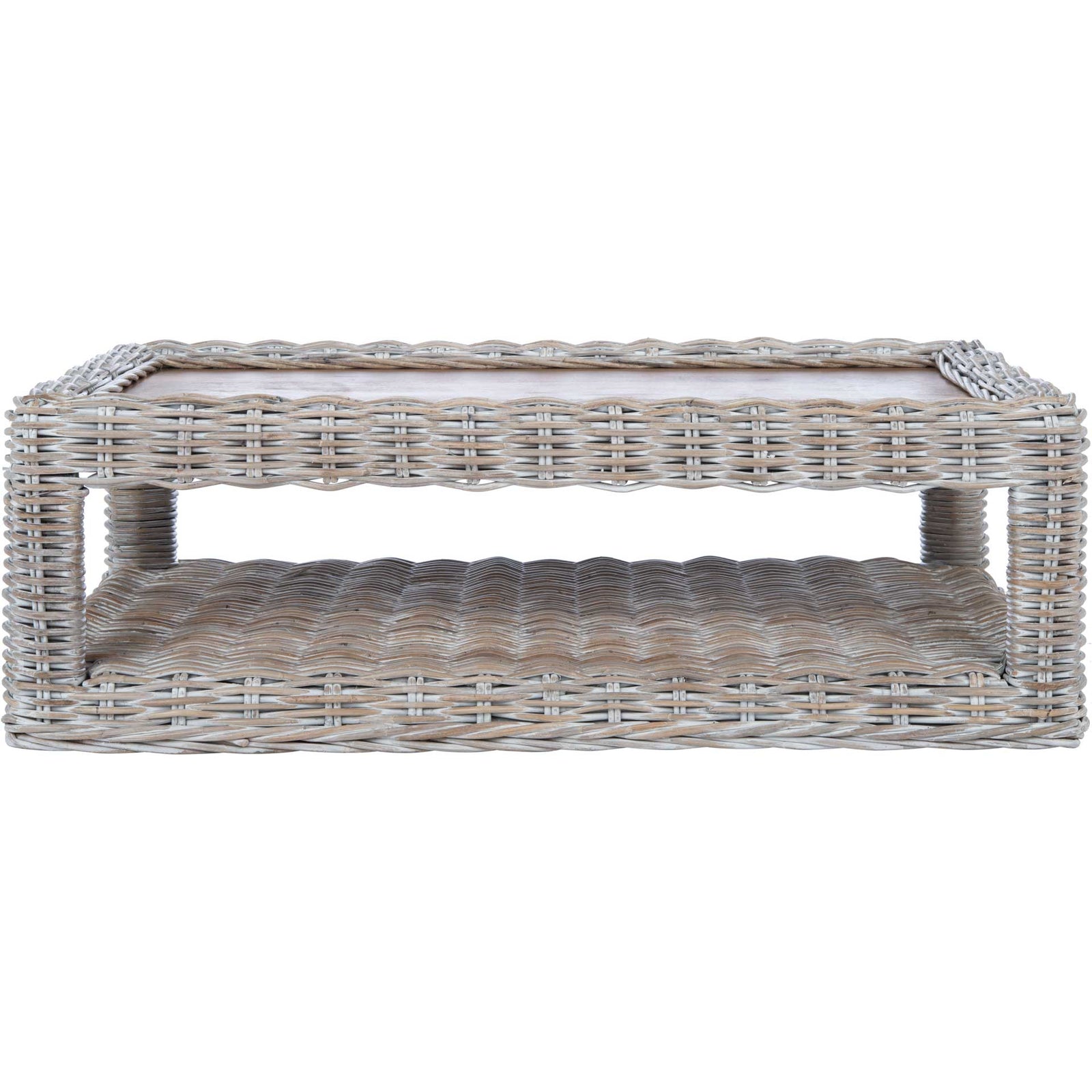 Sabine Rattan Coffee Table Gray White Wash/Natural