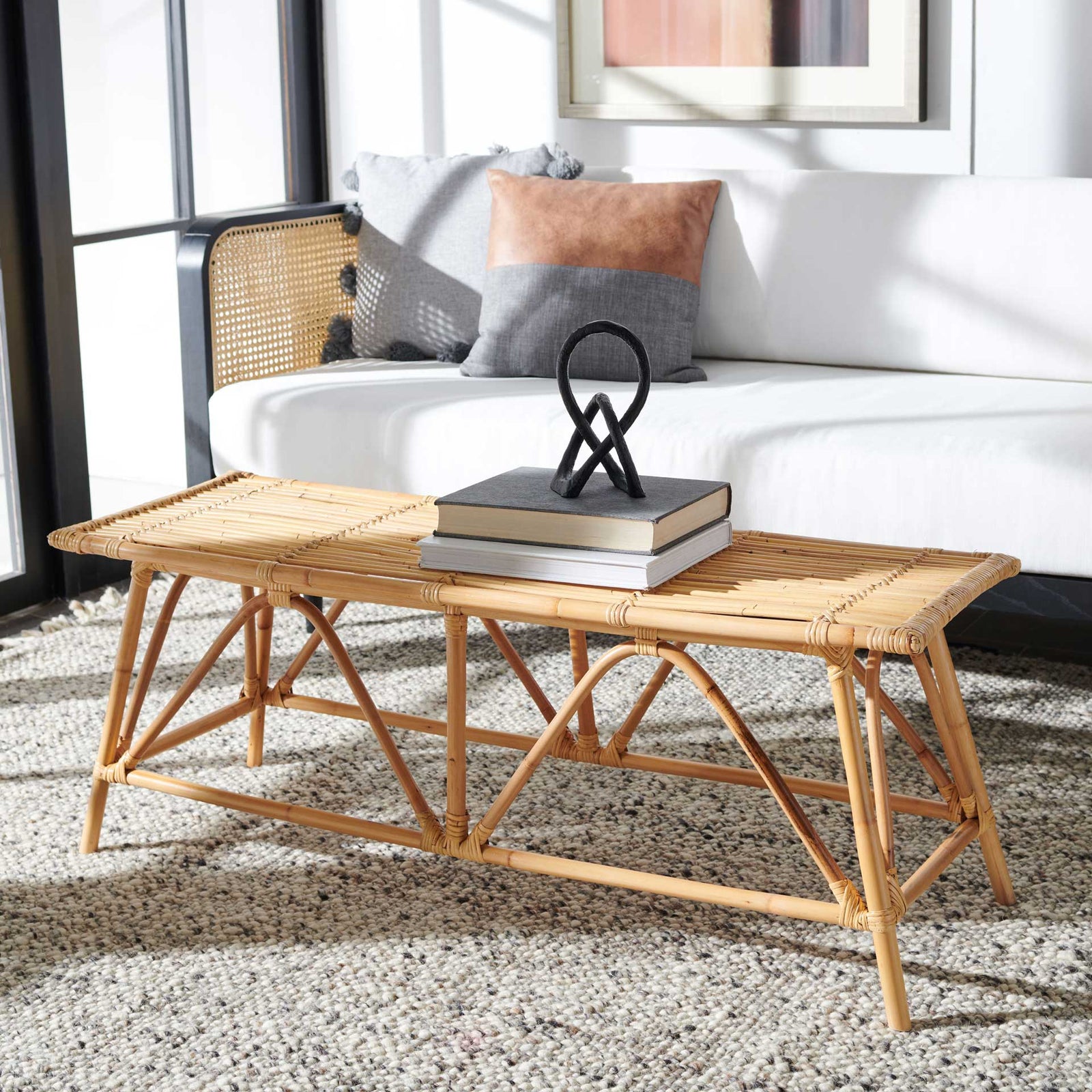 Monroe Rattan Coffee Table Natural
