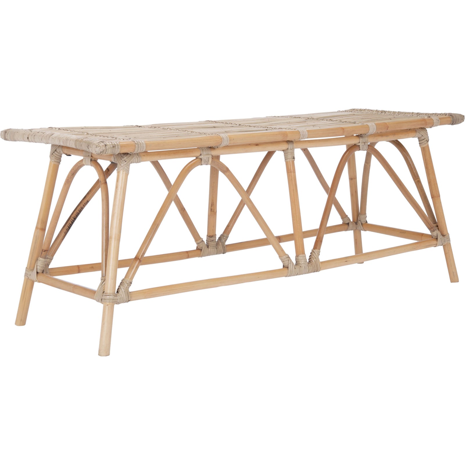 Monroe Rattan Coffee Table Gray White Wash