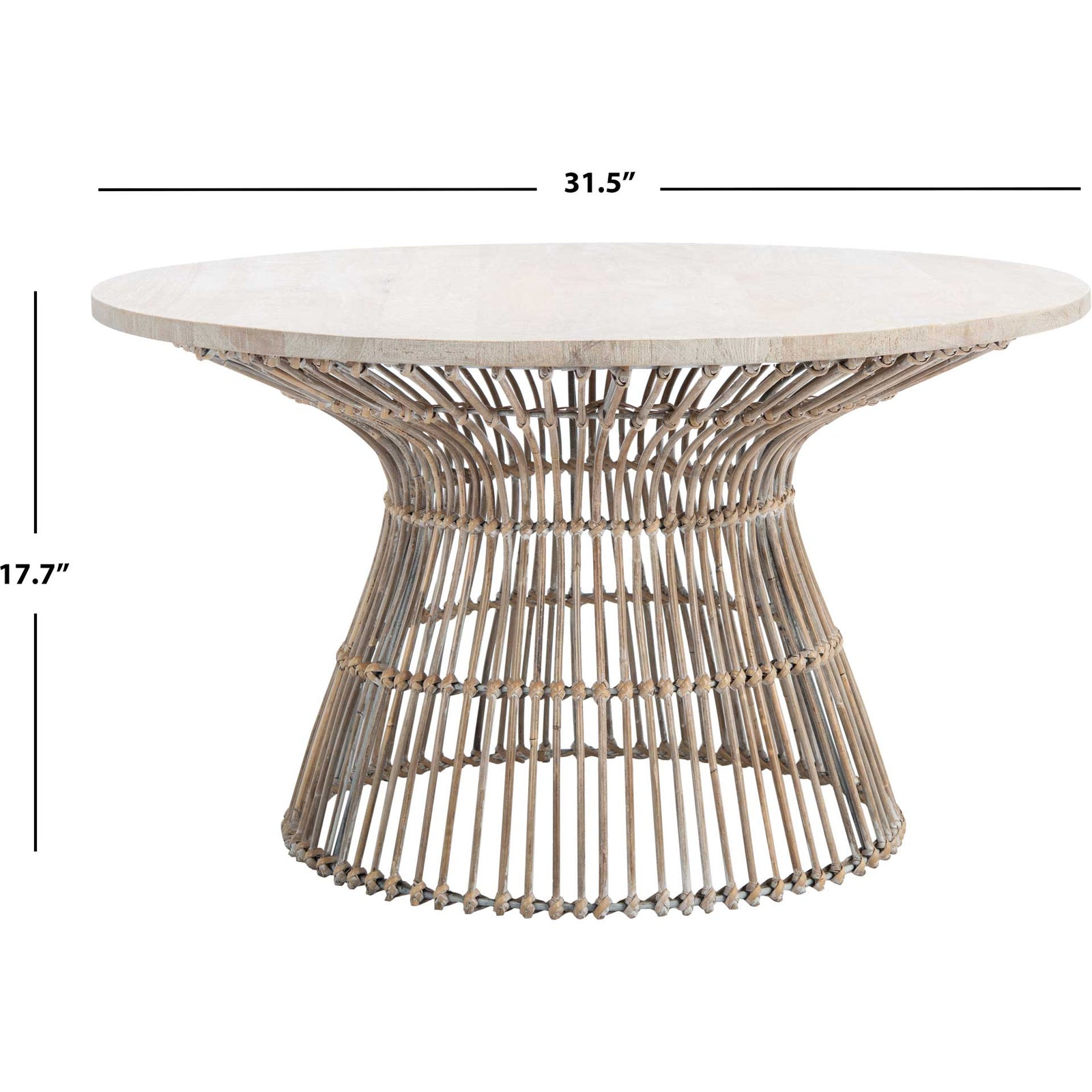 Whitley Round Coffee Table Gray White Wash/Black